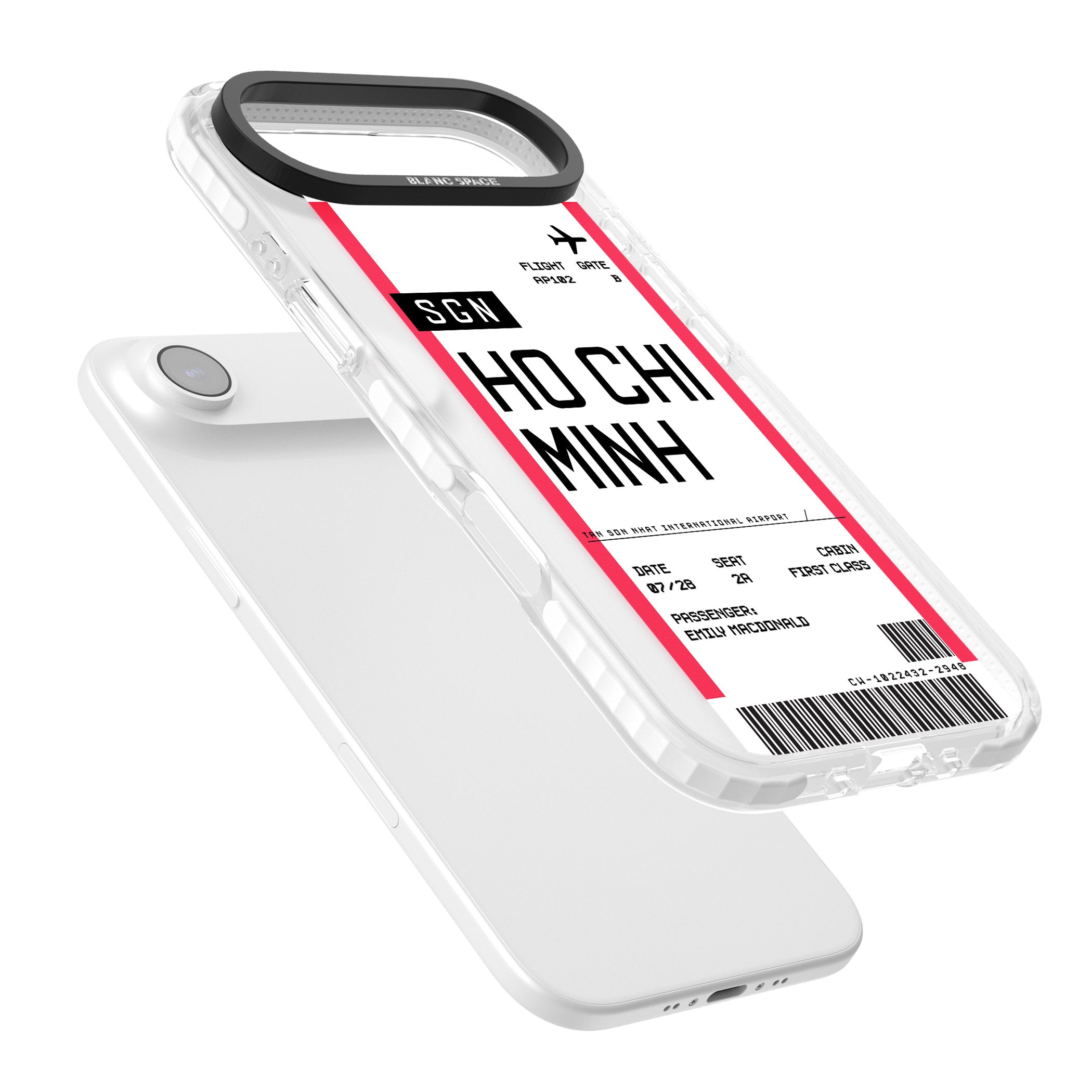 Personalised Ho Chi Minh Boarding Pass iPhone 17 Air Impact Pro Clear Phone Case Colours