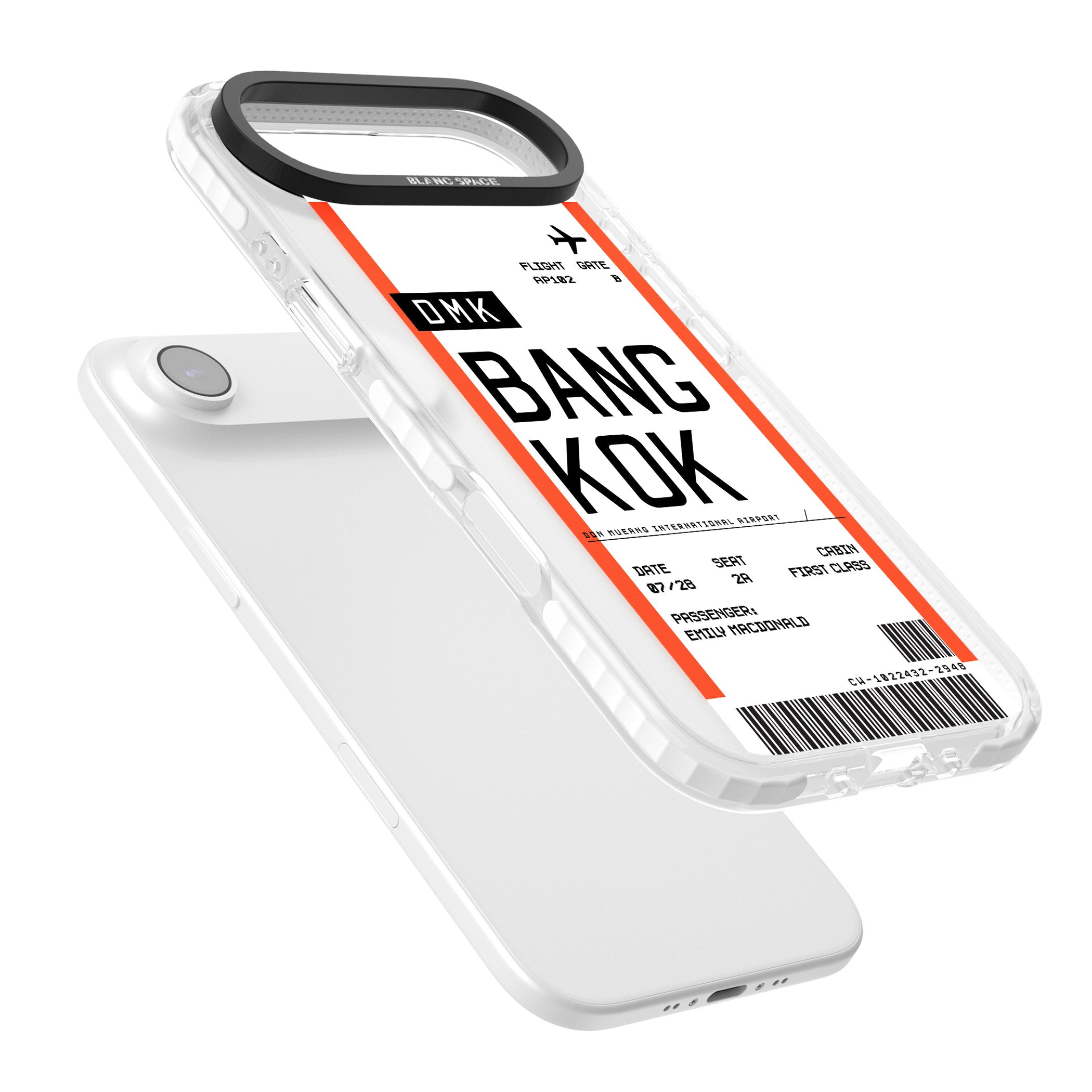 Personalised Bangkok Boarding Pass iPhone 17 Air Impact Pro Clear Phone Case Colours