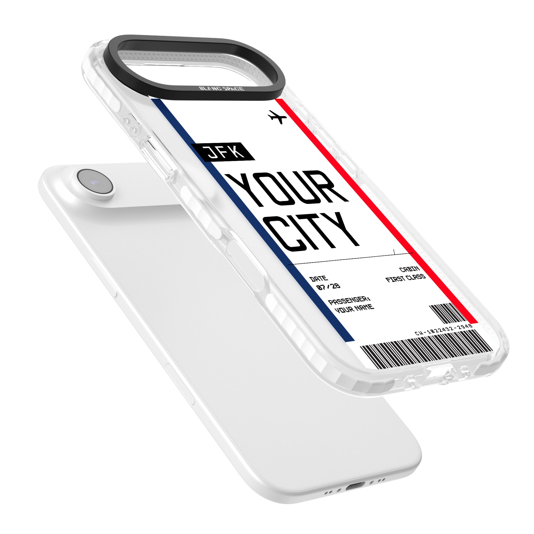 Personalised Create Your Own Boarding Pass Ticket iPhone 17 Air Impact Pro Clear Phone Case Colours