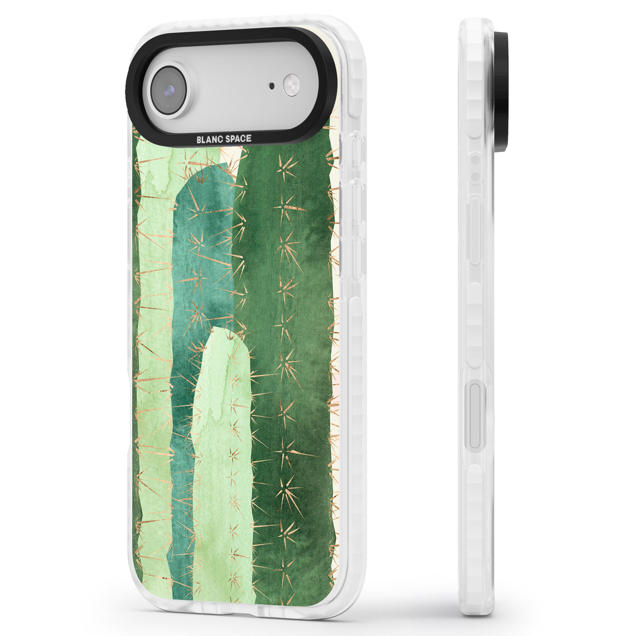 Large Cacti iPhone 17 Air Impact Pro Clear Phone Case Side Profile