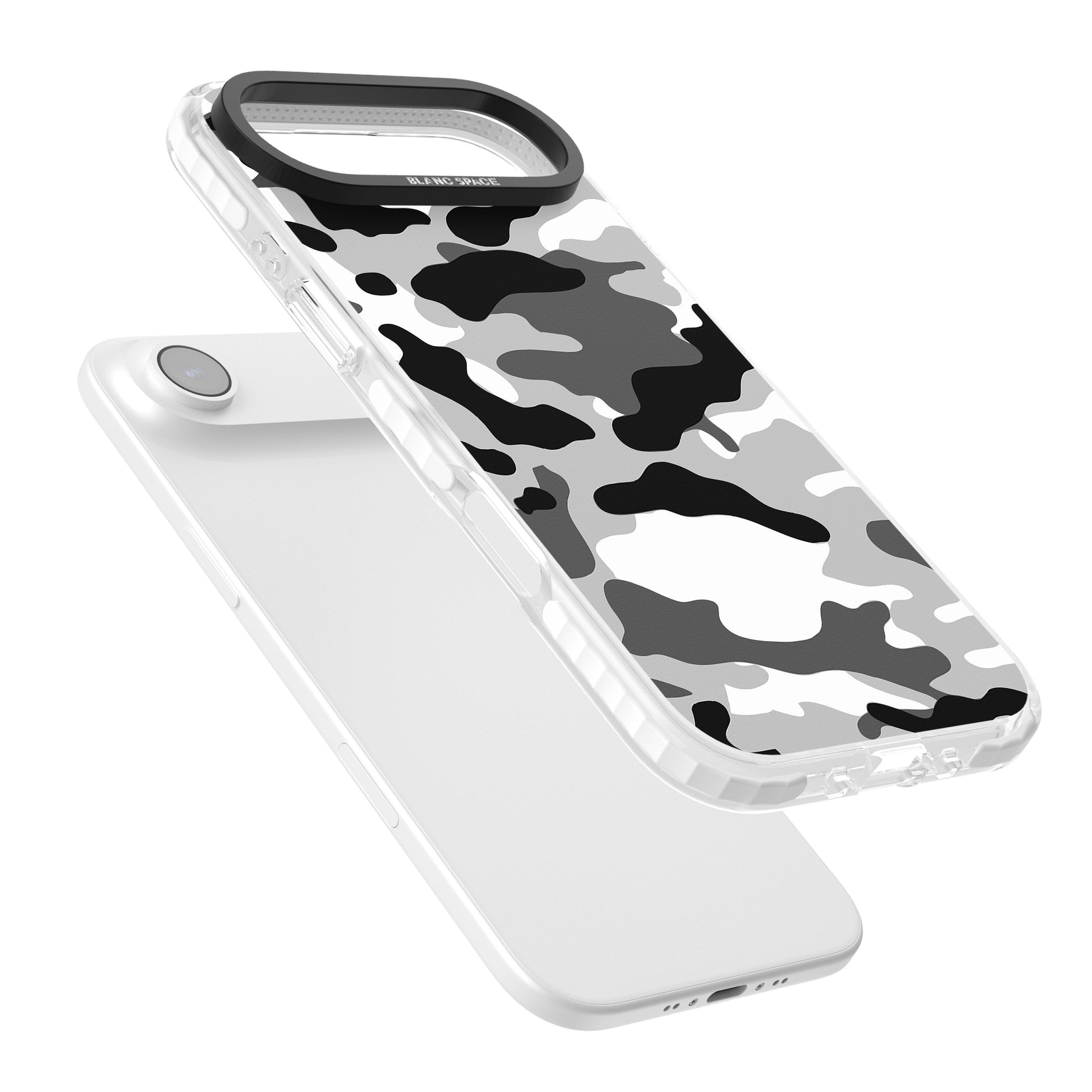 Grey Camo iPhone 17 Air Impact Pro Clear Phone Case Colours