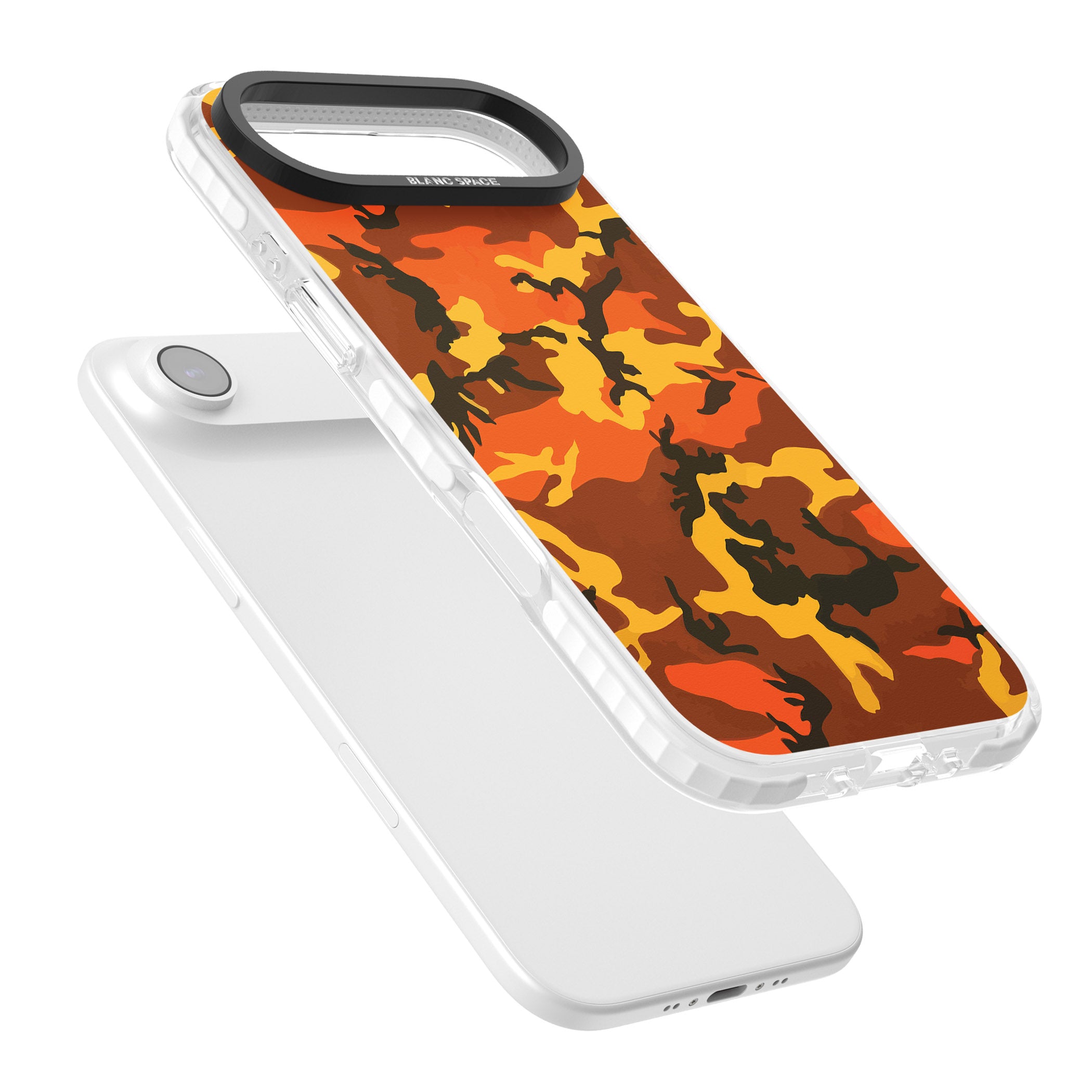 Orange Camo iPhone 17 Air Impact Pro Clear Phone Case Colours