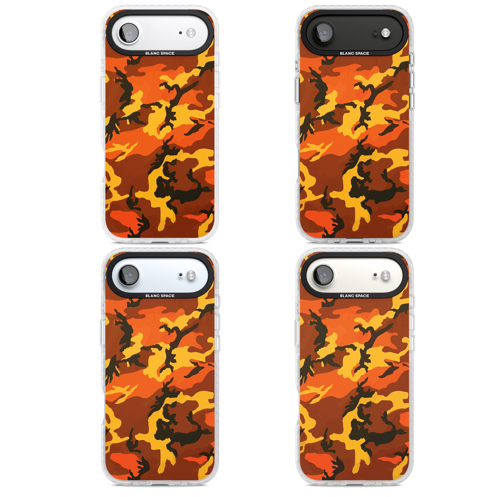 Orange Camo iPhone 17 Air Impact Pro Clear Phone Case APT Impact Protection