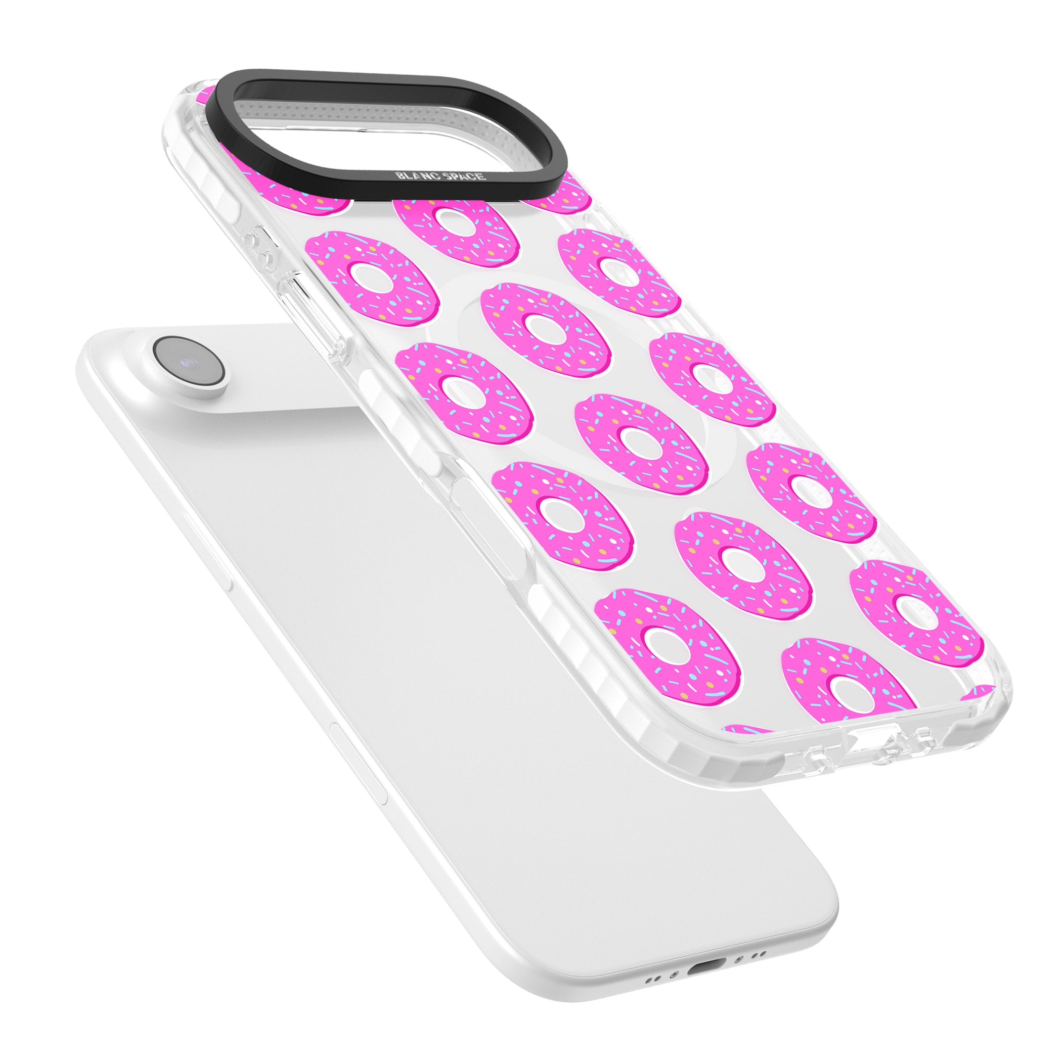 Pink Donut Pattern iPhone 17 Air Impact Pro Clear Phone Case Colours