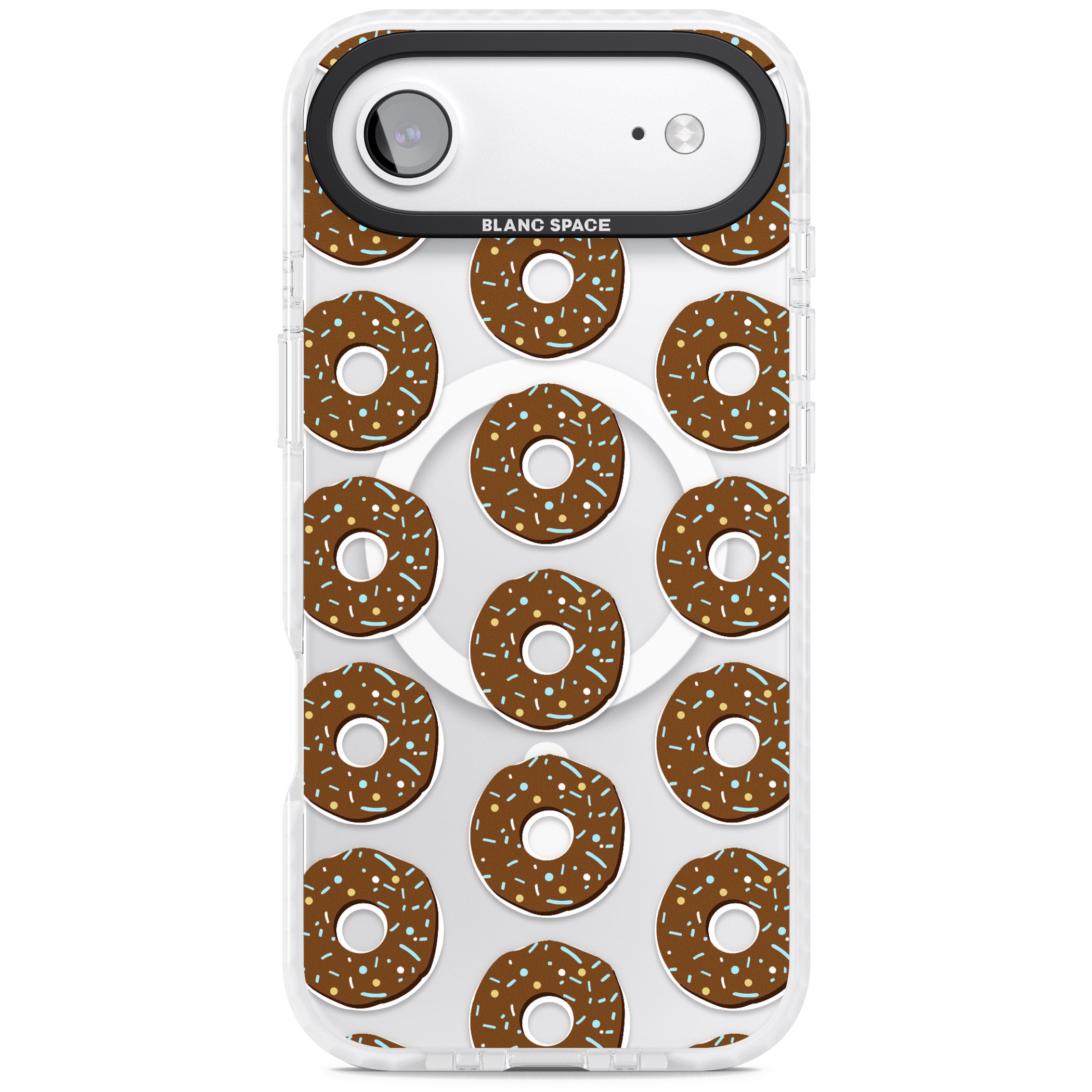 Chocolate Donut Pattern iPhone 17 Air Impact Pro Clear Phone Case