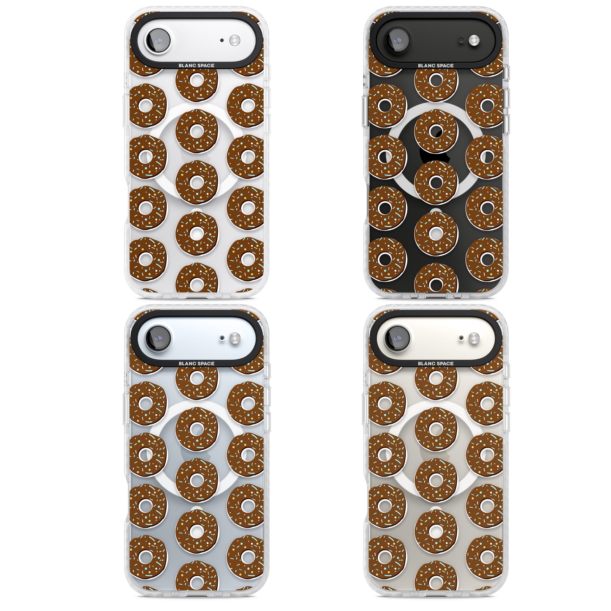 Chocolate Donut Pattern iPhone 17 Air Impact Pro Clear Phone Case APT Impact Protection