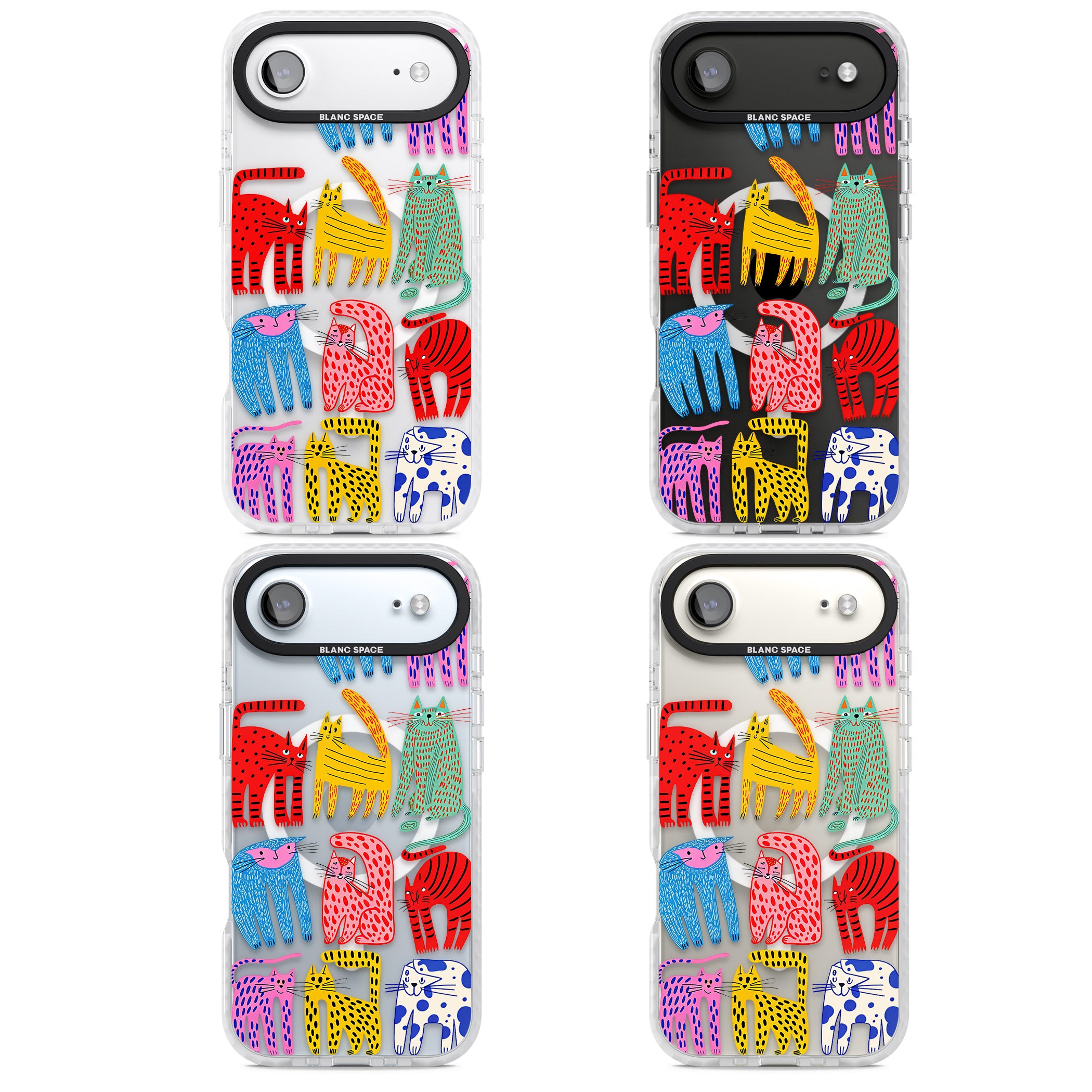 Abstract Colourful Cats iPhone 17 Air Impact Pro Clear Phone Case APT Impact Protection