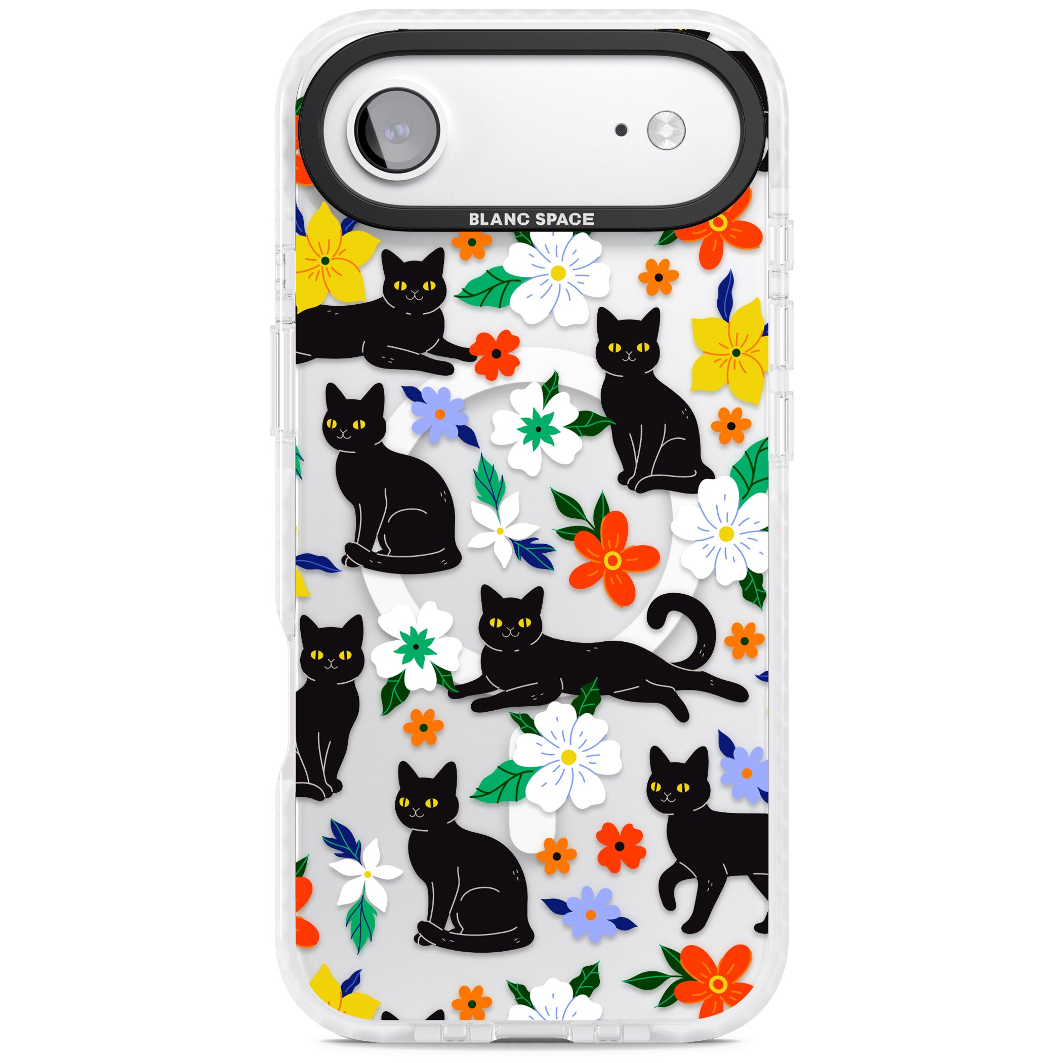 Cats Flowers iPhone 17 Air Impact Pro Clear Phone Case