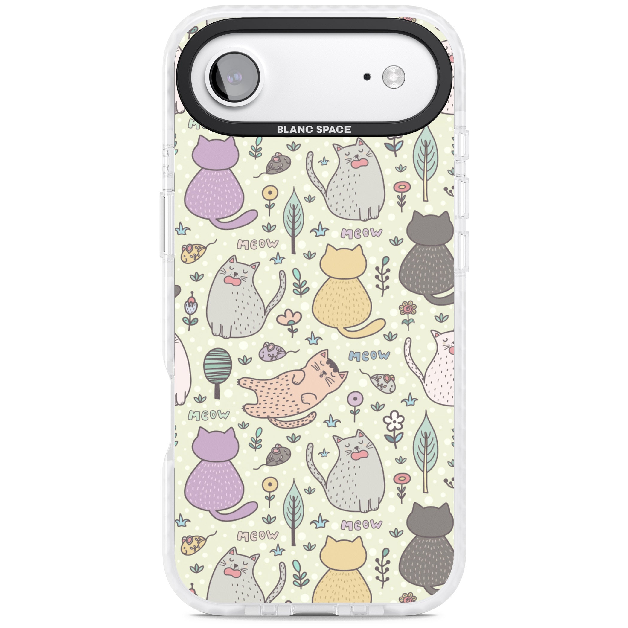 Cat Pattern Cream iPhone 17 Air Impact Pro Clear Phone Case