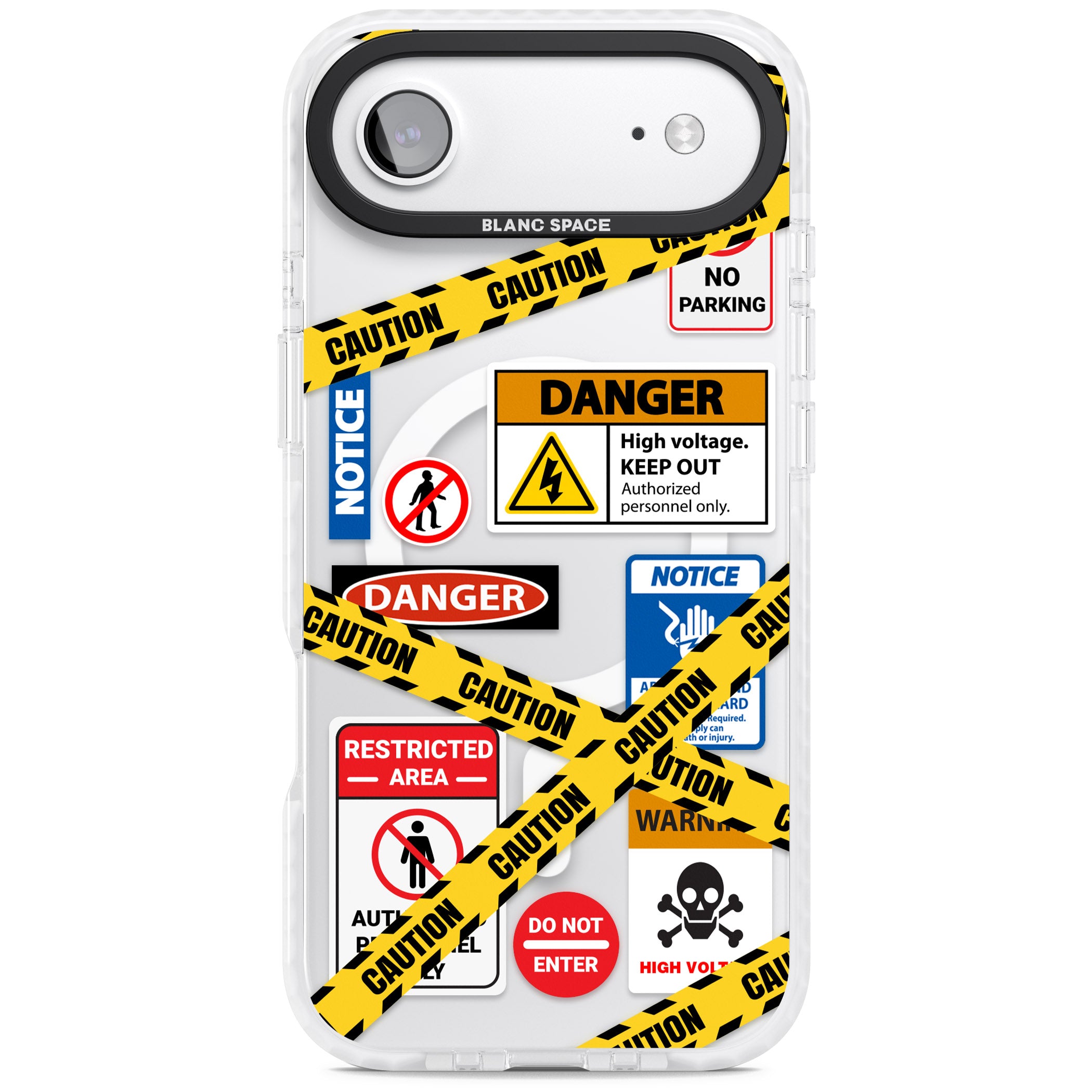 Caution Sign iPhone 17 Air Impact Pro Clear Phone Case