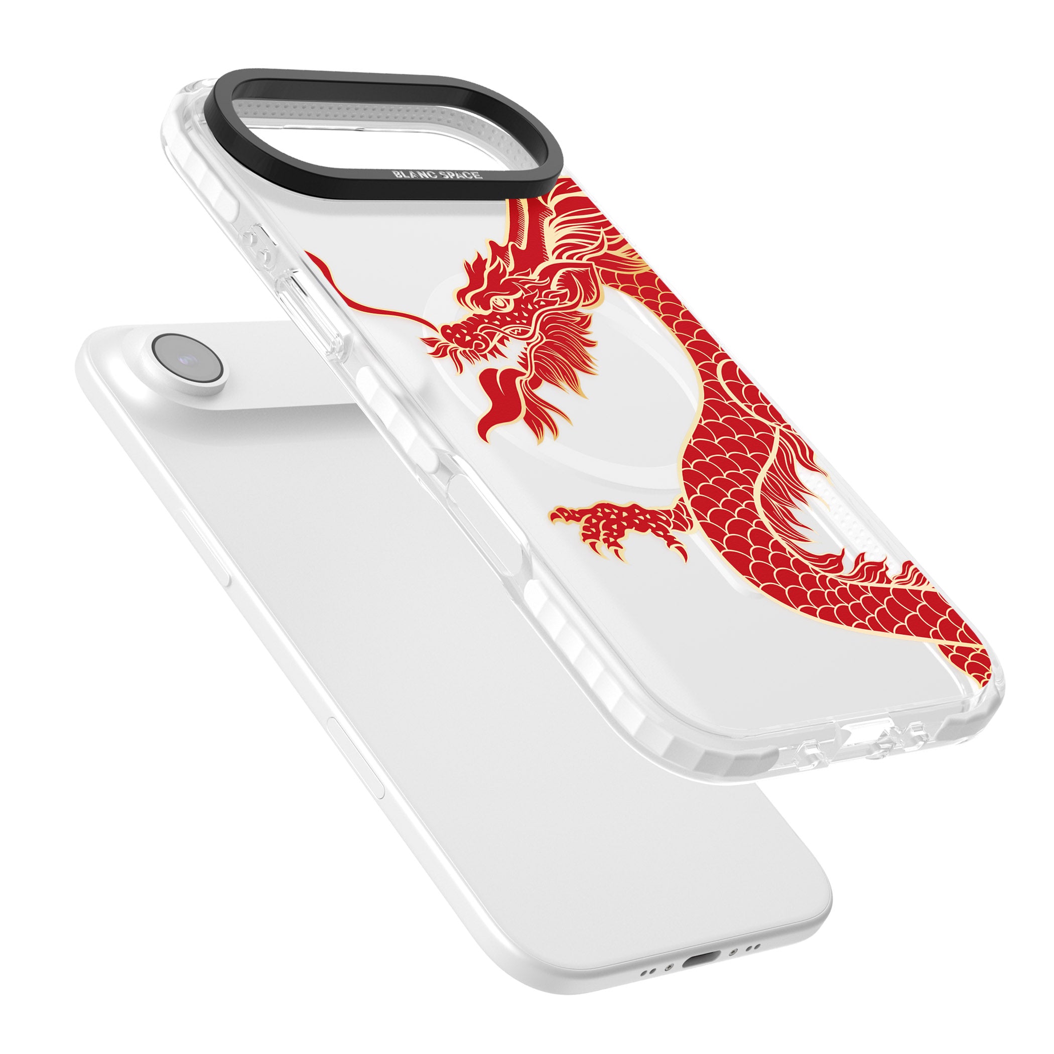Large Red Dragon iPhone 17 Air Impact Pro Clear Phone Case Colours