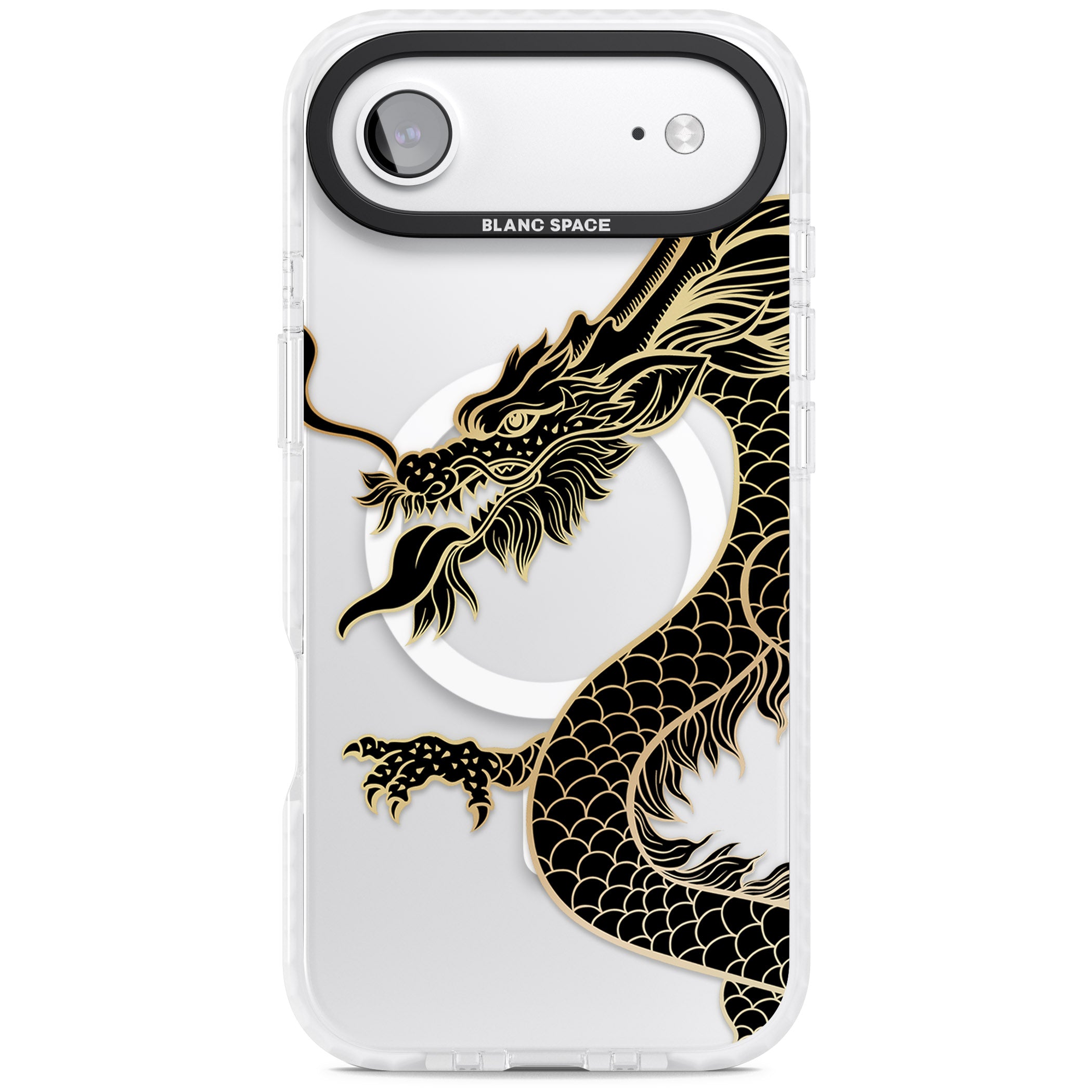 Large Black Dragon iPhone 17 Air Impact Pro Clear Phone Case