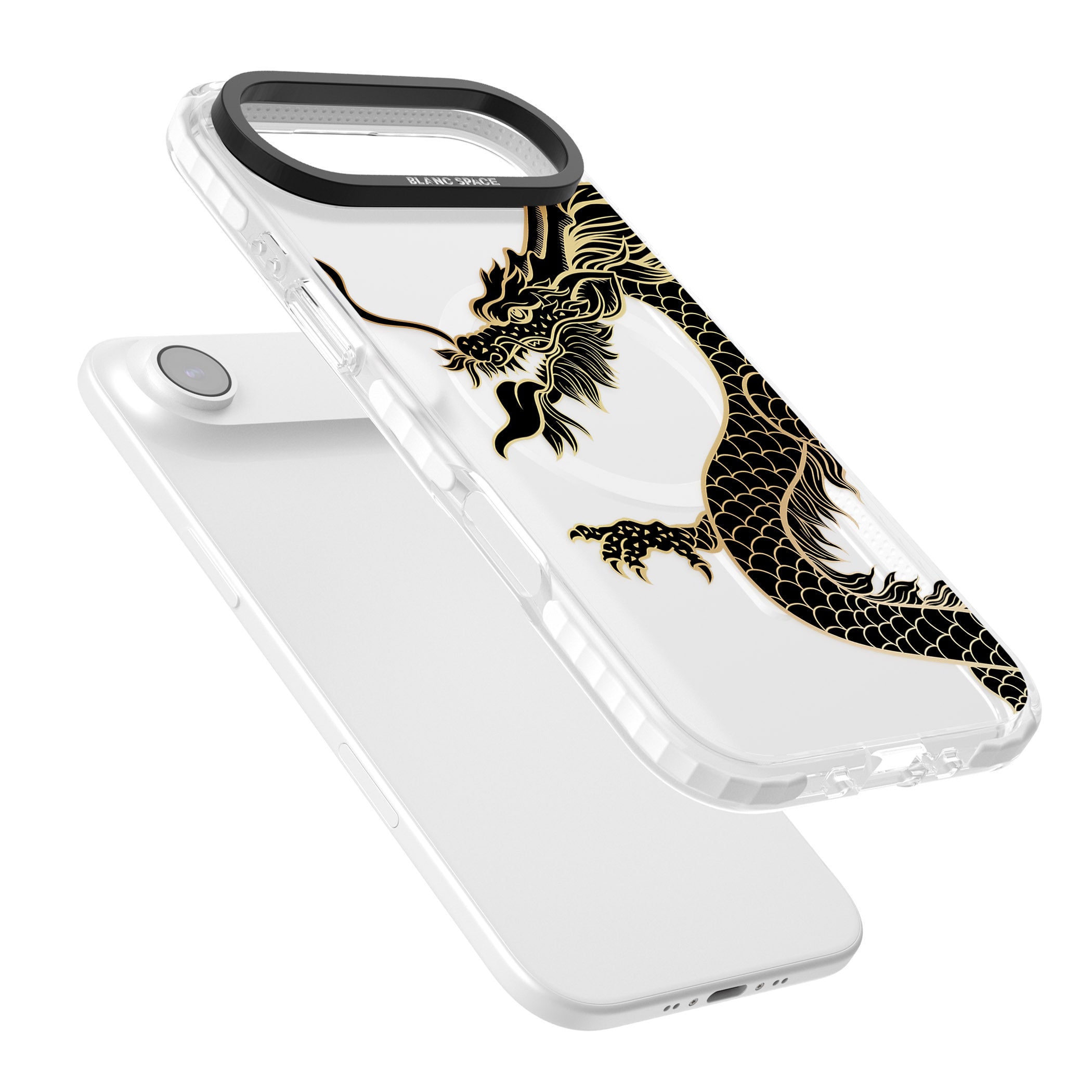 Large Black Dragon iPhone 17 Air Impact Pro Clear Phone Case Colours