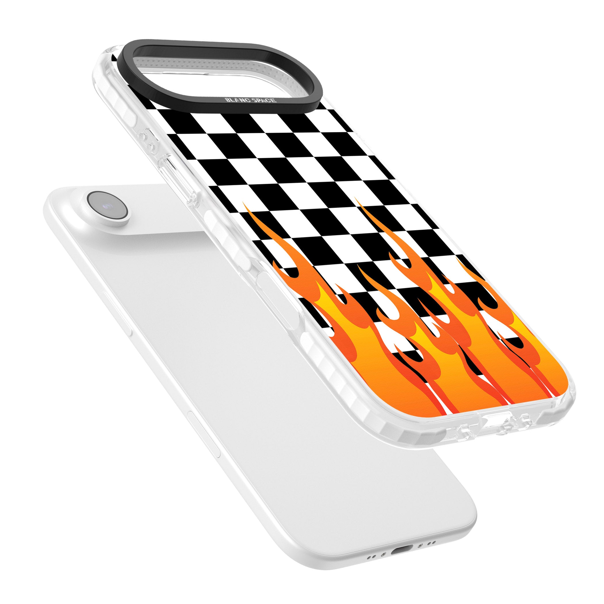 Checkered Fire iPhone 17 Air Impact Pro Clear Phone Case Colours