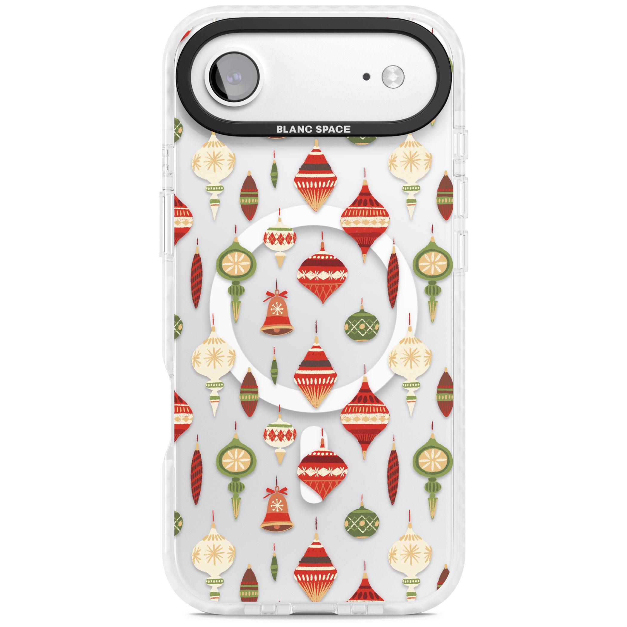 Christmas Baubles Pattern iPhone 17 Air Impact Pro Clear Phone Case