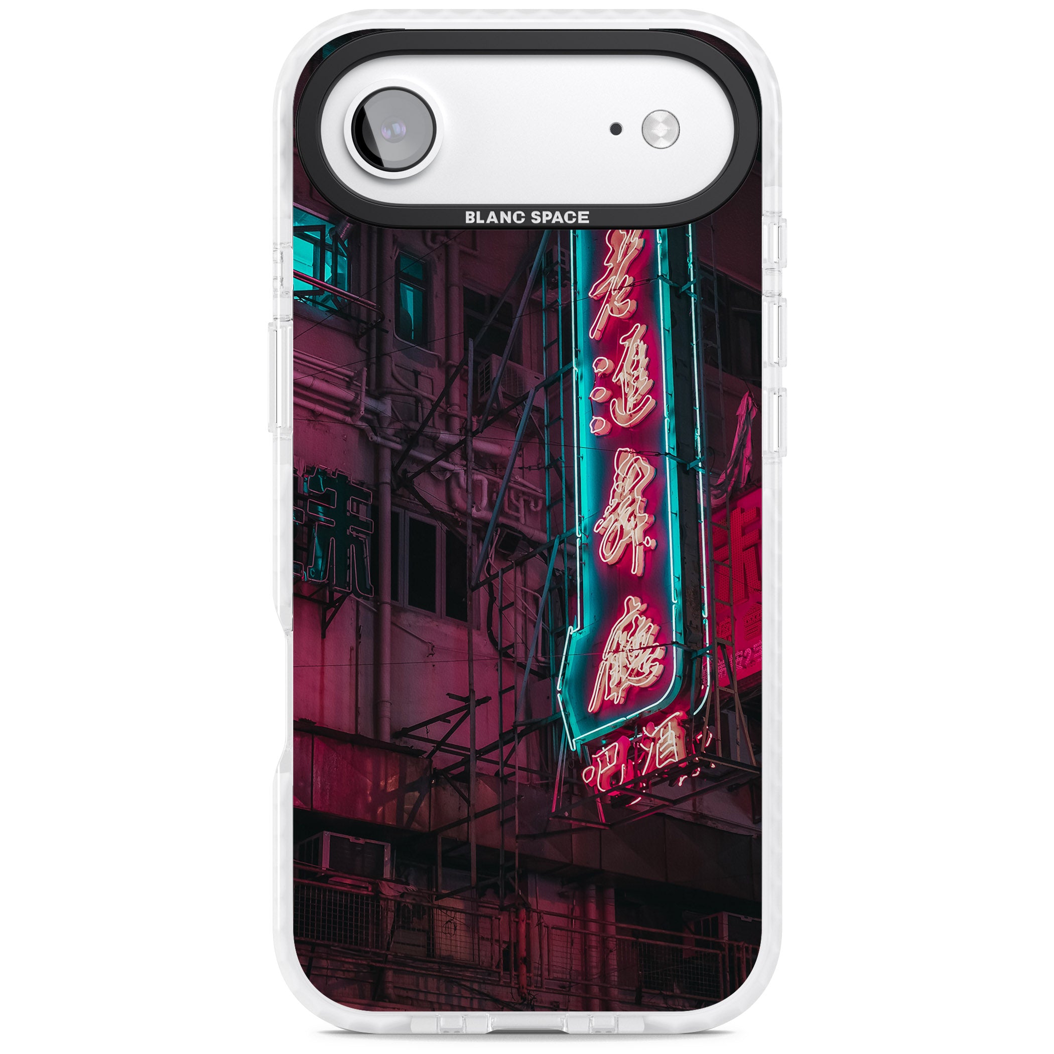 Neon Kanji Cityscape iPhone 17 Air Impact Pro Clear Phone Case