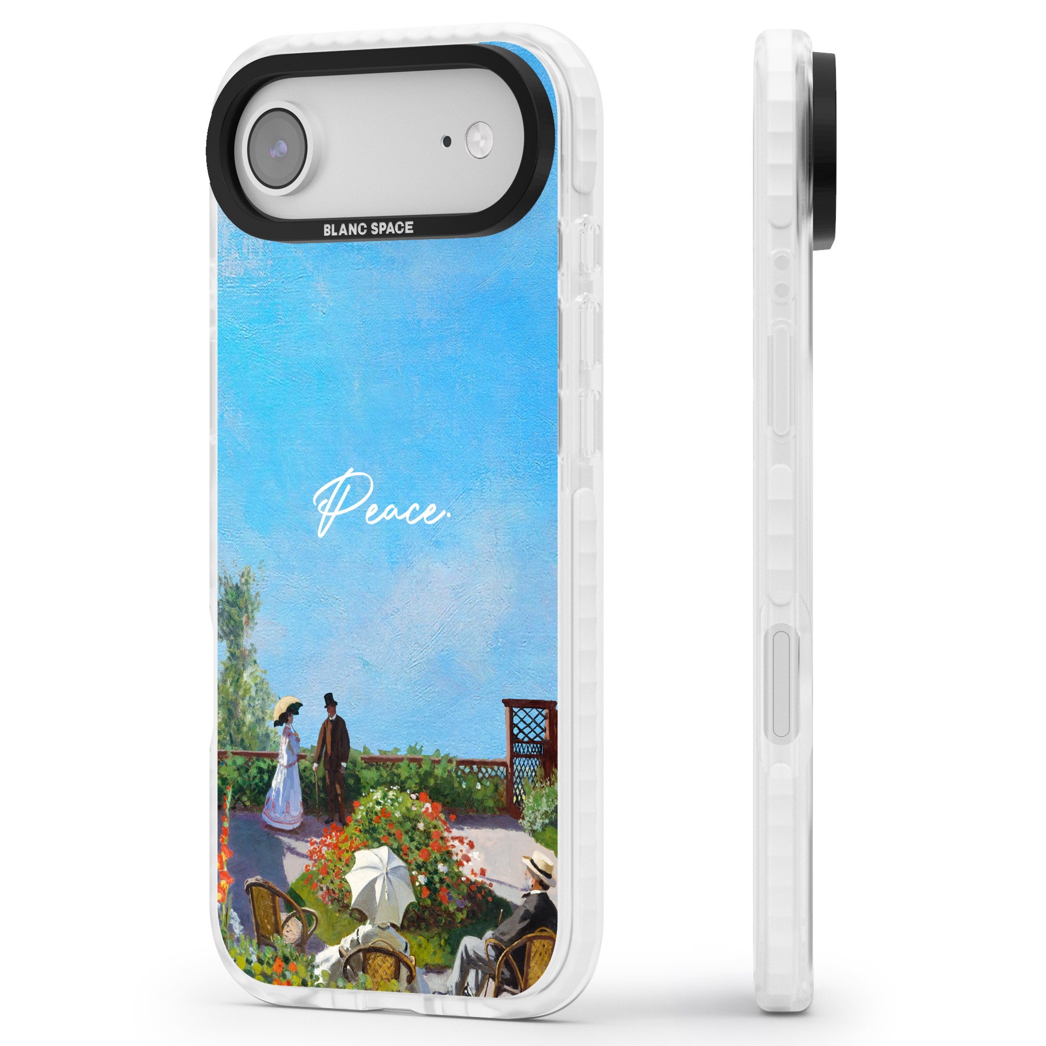 Monet Garden Terrace iPhone 17 Air Impact Pro Clear Phone Case Side Profile