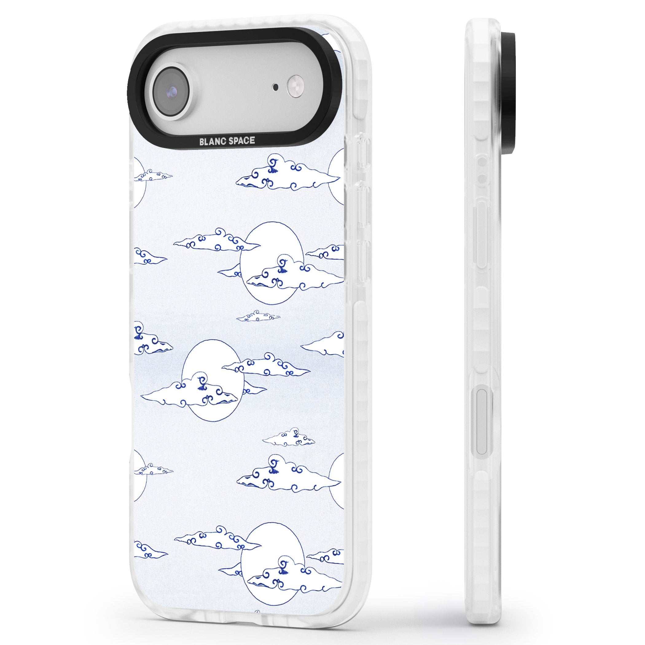 Moon & Clouds iPhone 17 Air Impact Pro Clear Phone Case Side Profile