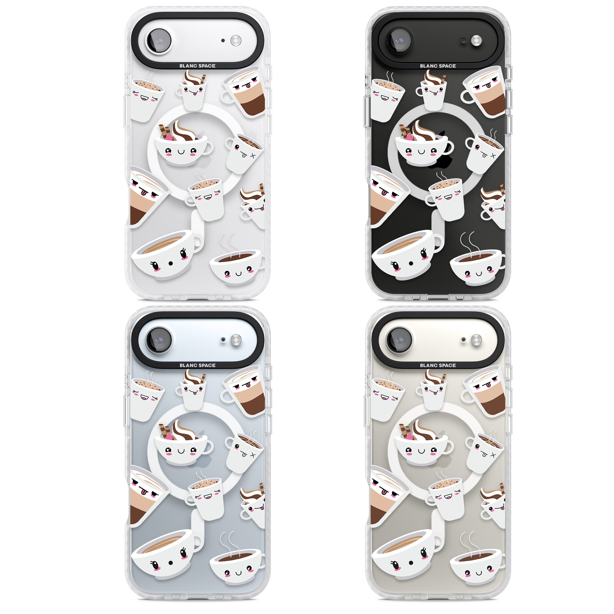 Coffee Faces iPhone 17 Air Impact Pro Clear Phone Case APT Impact Protection