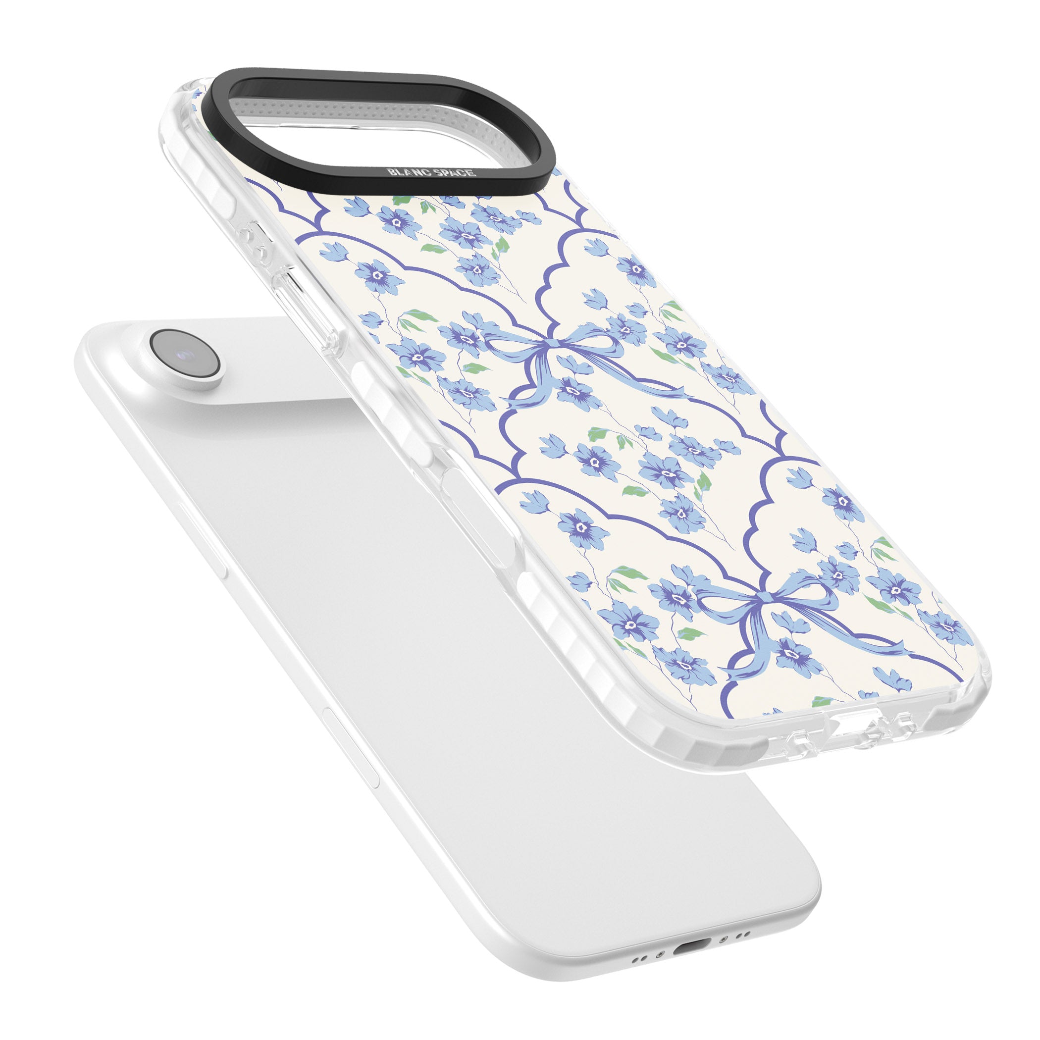Blue Cottage Floral iPhone 17 Air Impact Pro Clear Phone Case Colours