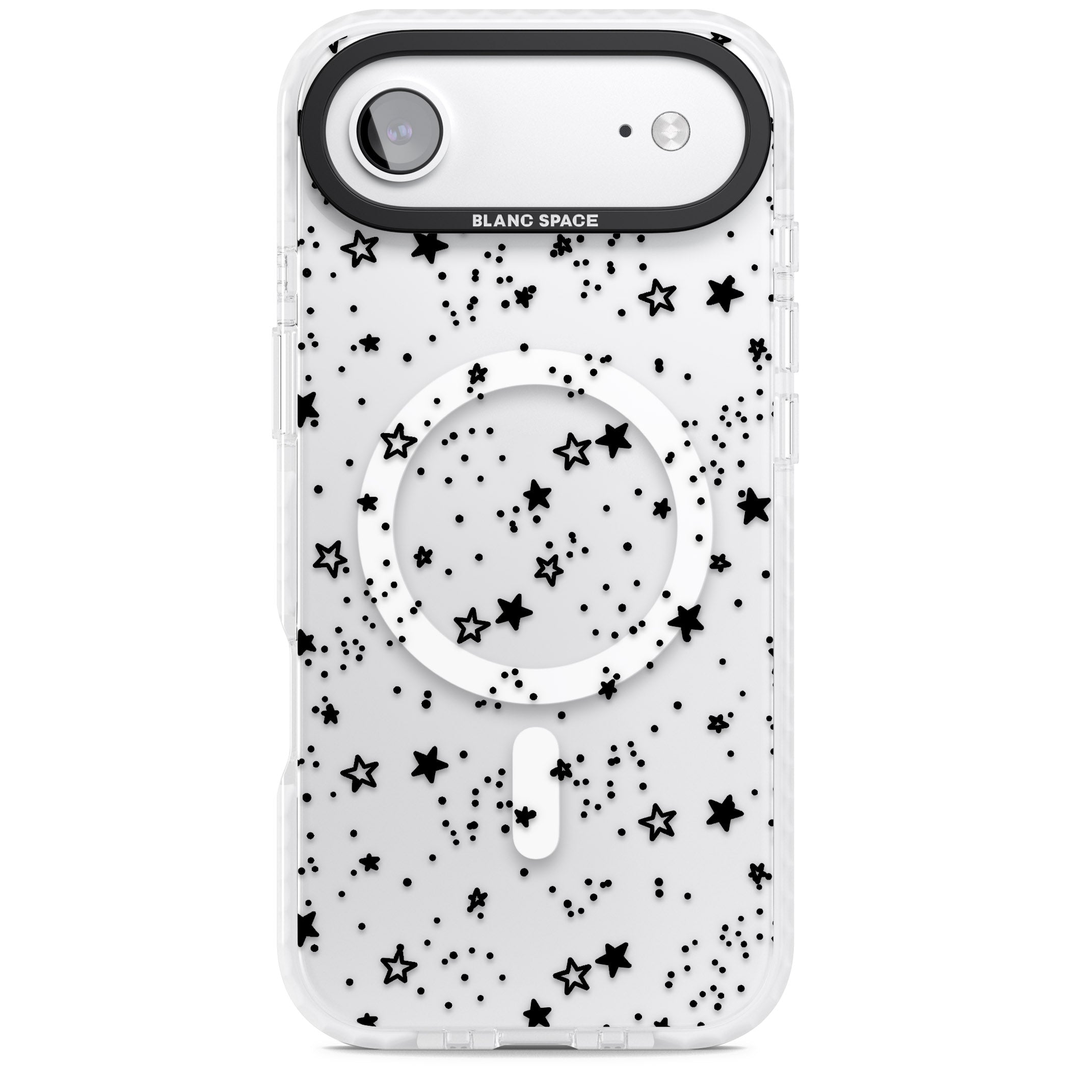 Black Star Speckle iPhone 17 Air Impact Pro Clear Phone Case