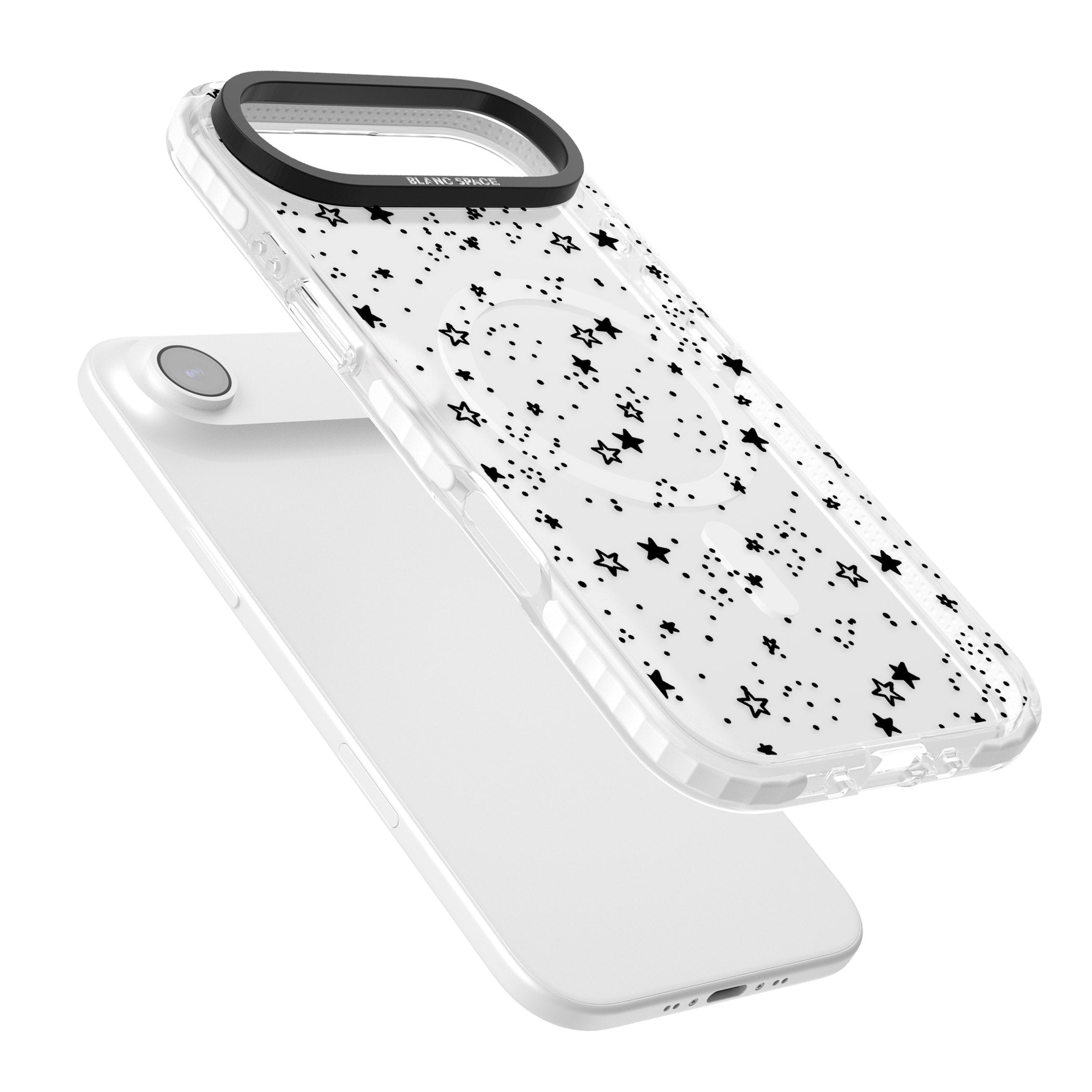 Black Star Speckle iPhone 17 Air Impact Pro Clear Phone Case Colours