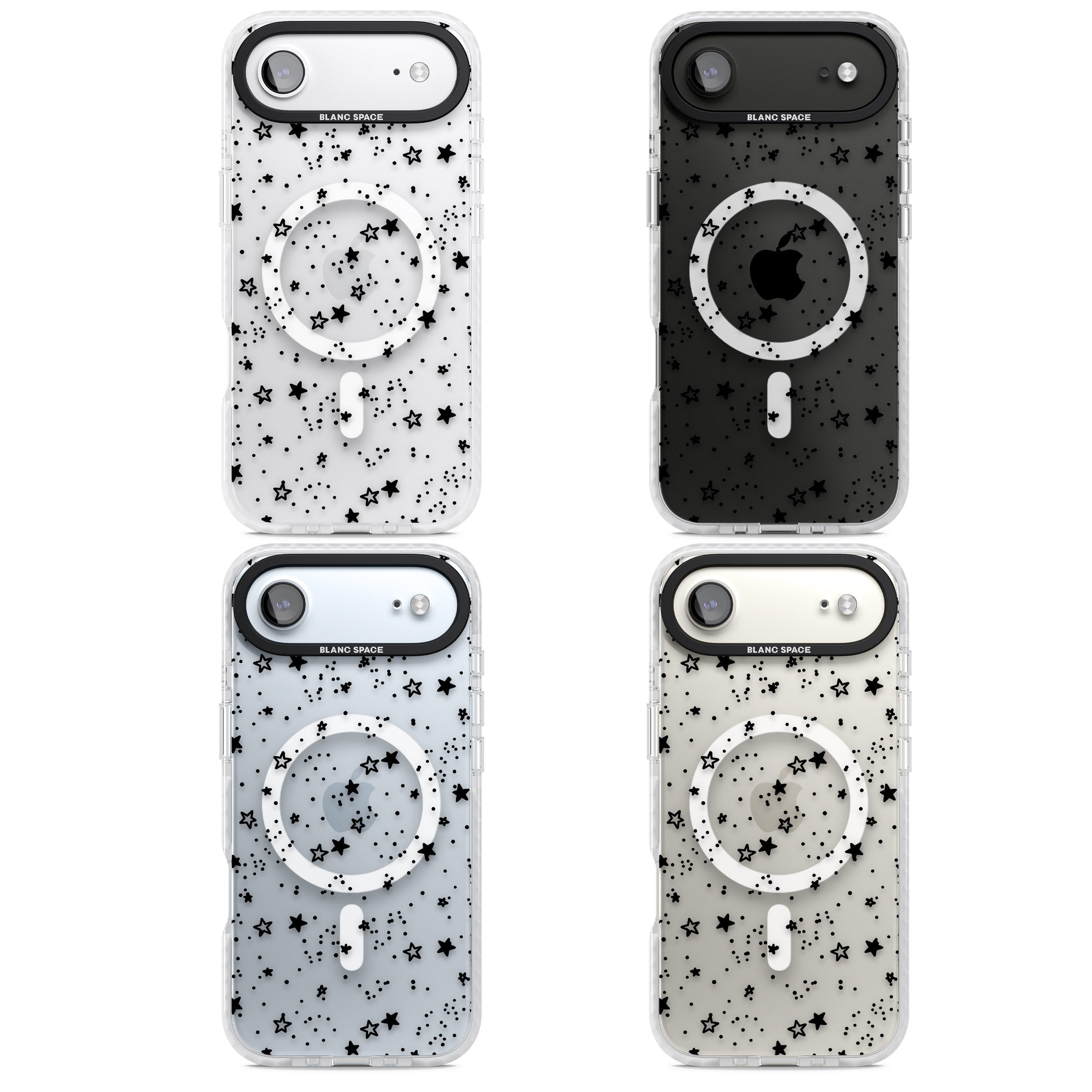 Black Star Speckle iPhone 17 Air Impact Pro Clear Phone Case APT Impact Protection