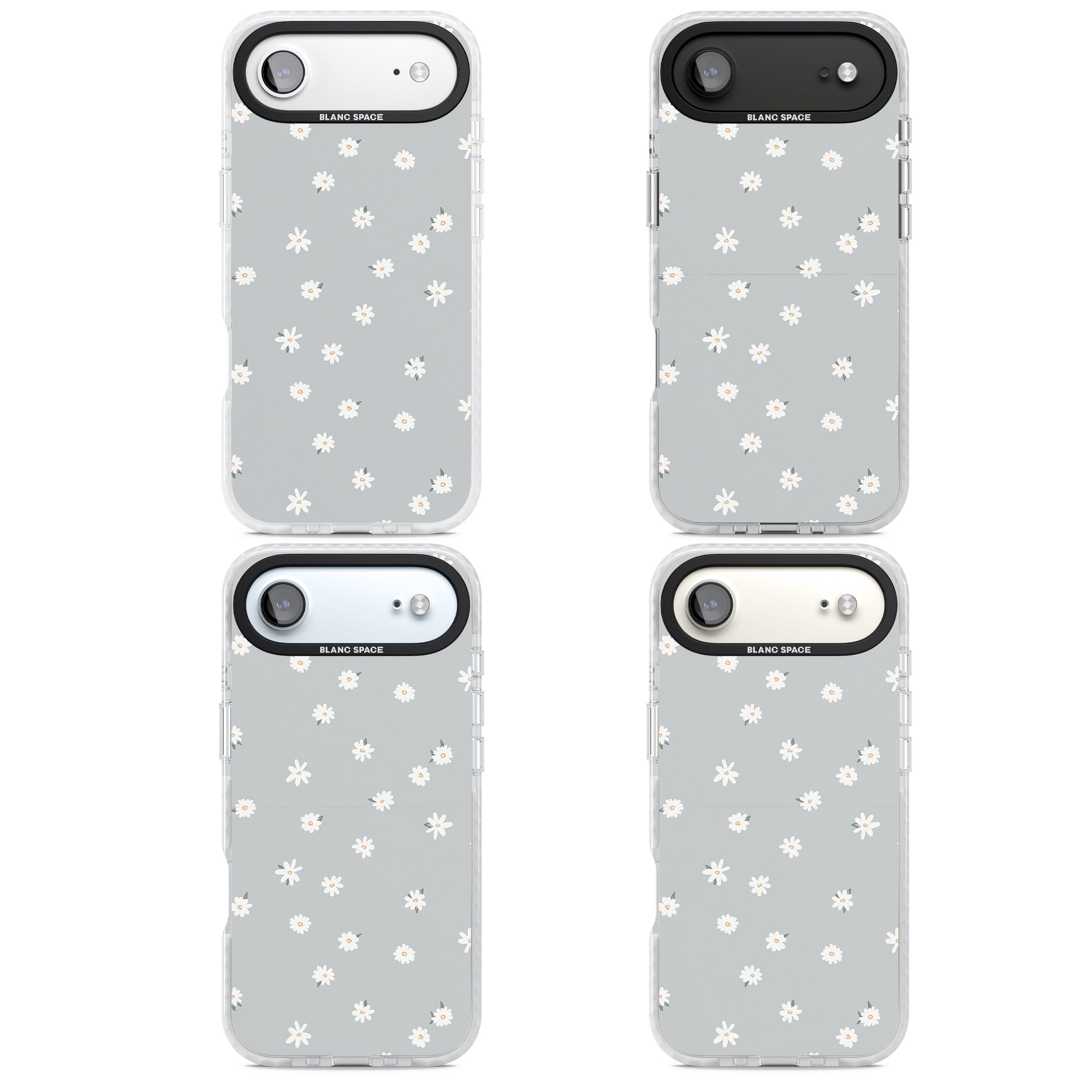Painted Daisy Blue Grey iPhone 17 Air Impact Pro Clear Phone Case APT Impact Protection