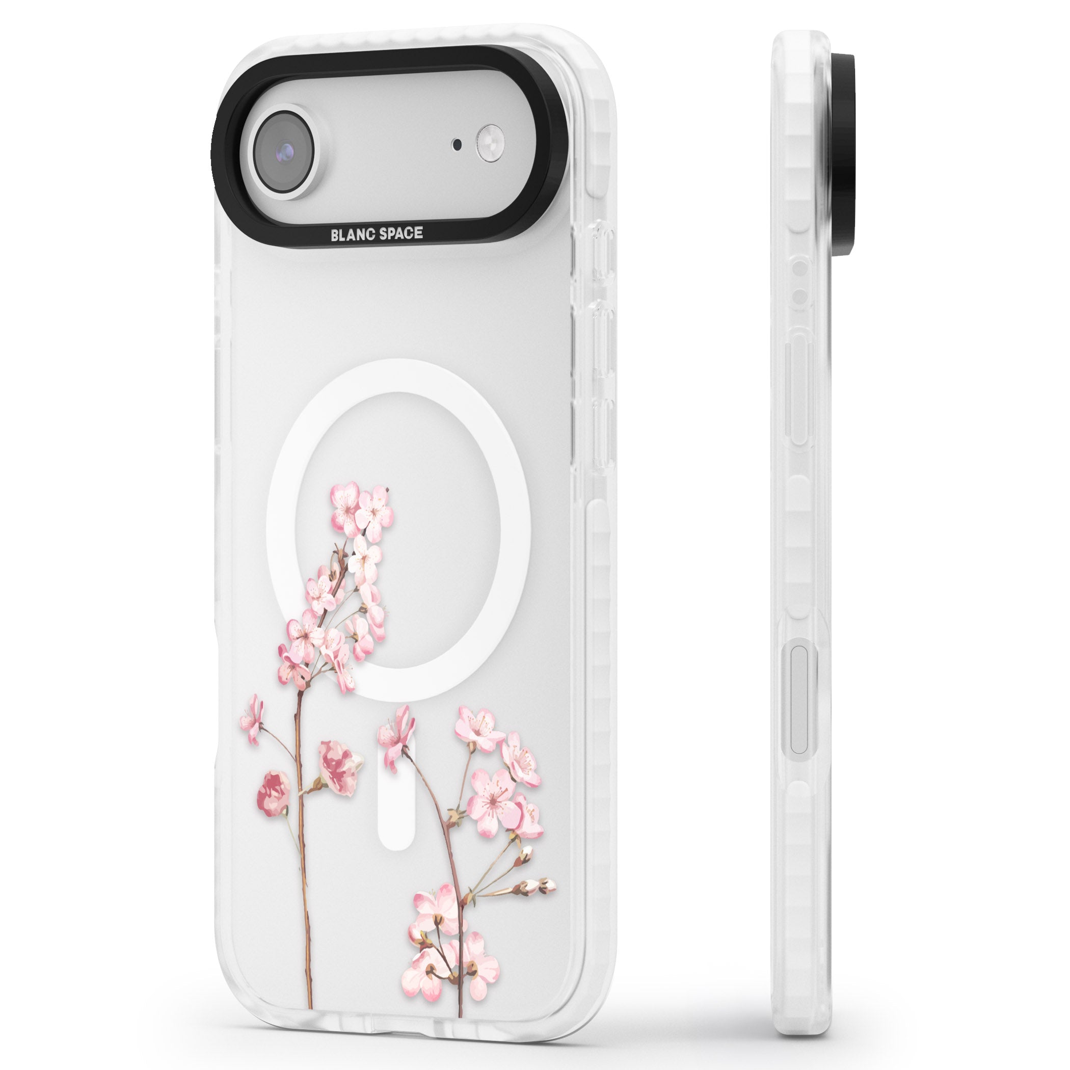 Blossom Flower iPhone 17 Air Impact Pro Clear Phone Case Side Profile