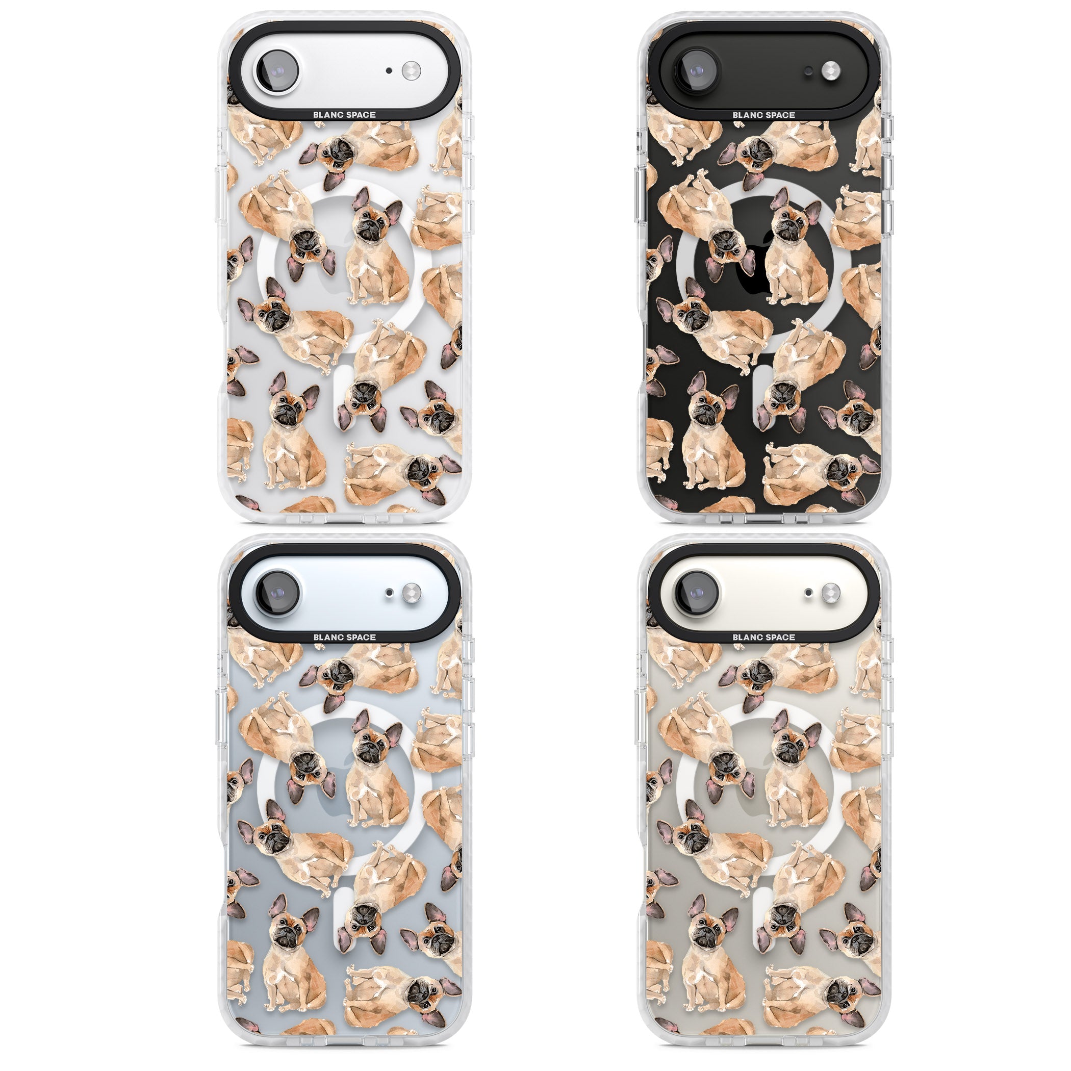 French Bulldog Watercolour Pattern iPhone 17 Air Impact Pro Clear Phone Case APT Impact Protection