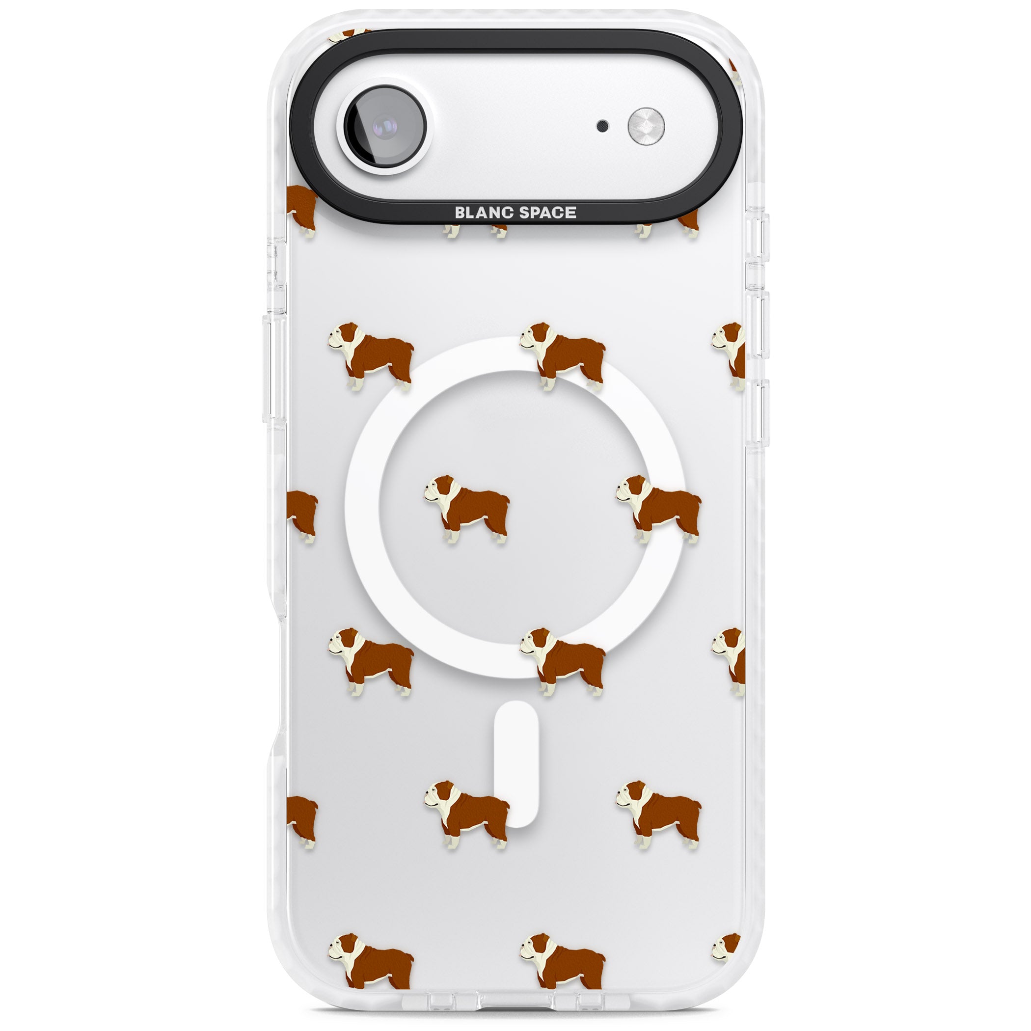 Bulldog Pattern Clear iPhone 17 Air Impact Pro Clear Phone Case