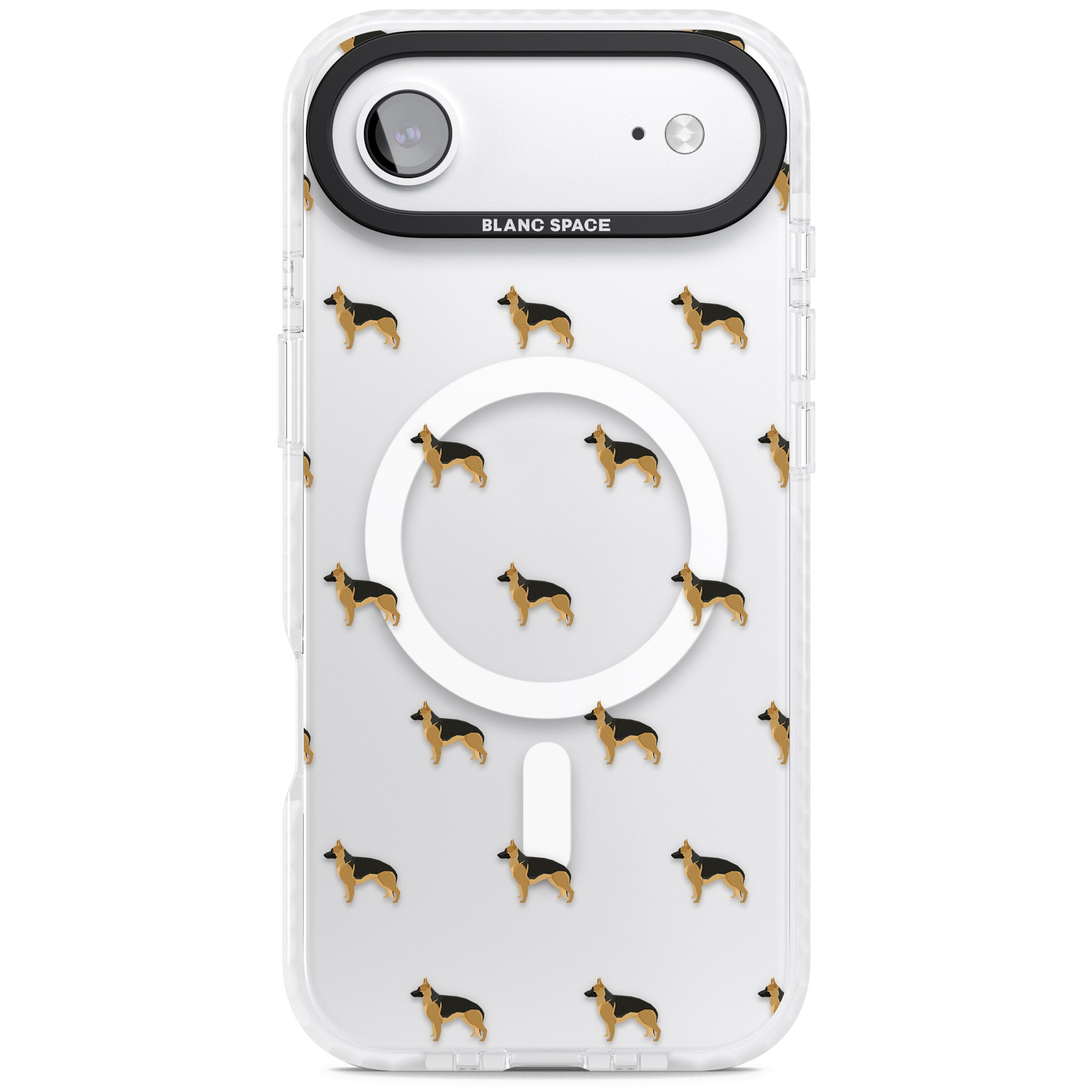 German Shepherd Pattern Clear iPhone 17 Air Impact Pro Clear Phone Case