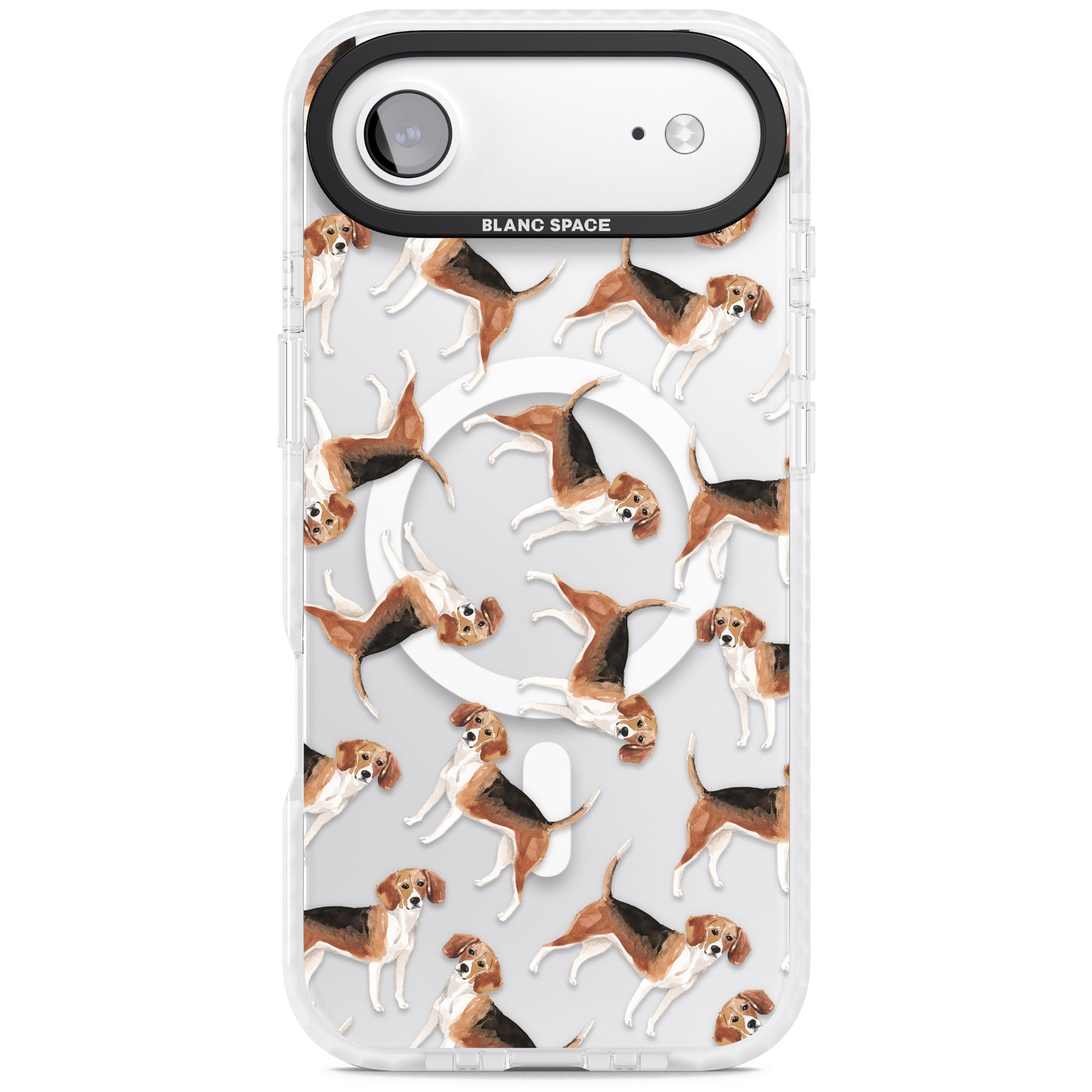 Beagle Watercolor Pattern iPhone 17 Air Impact Pro Clear Phone Case