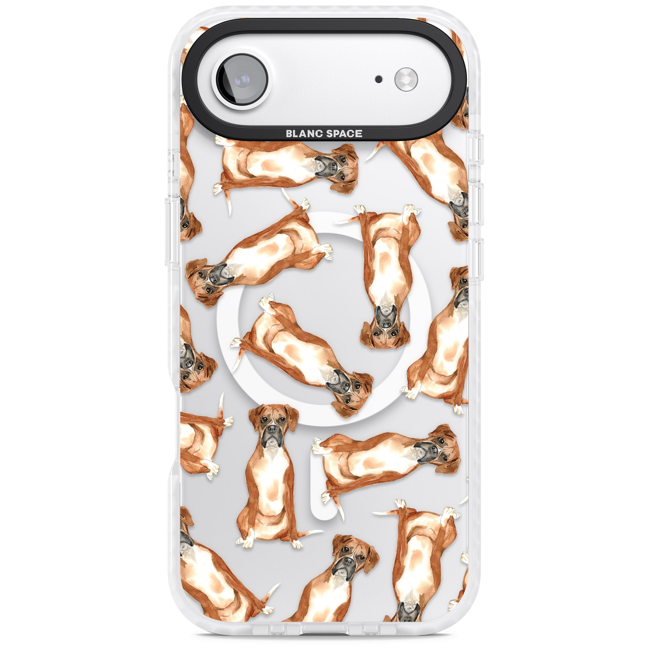 Boxer Watercolor Dog Pattern iPhone 17 Air Impact Pro Clear Phone Case