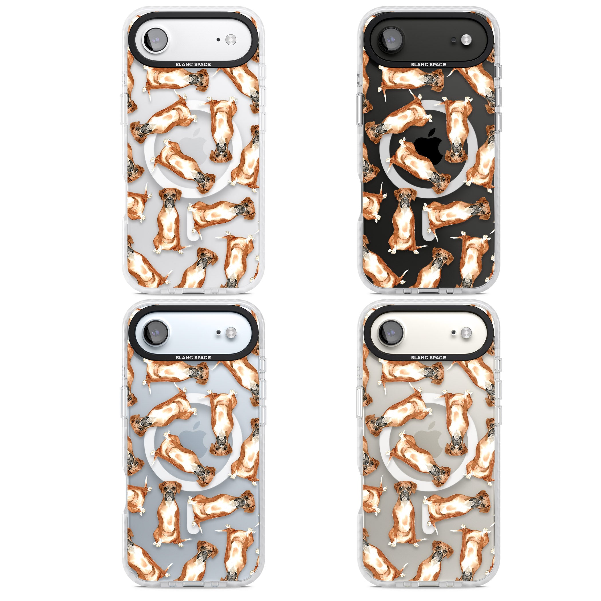 Boxer Watercolor Dog Pattern iPhone 17 Air Impact Pro Clear Phone Case APT Impact Protection