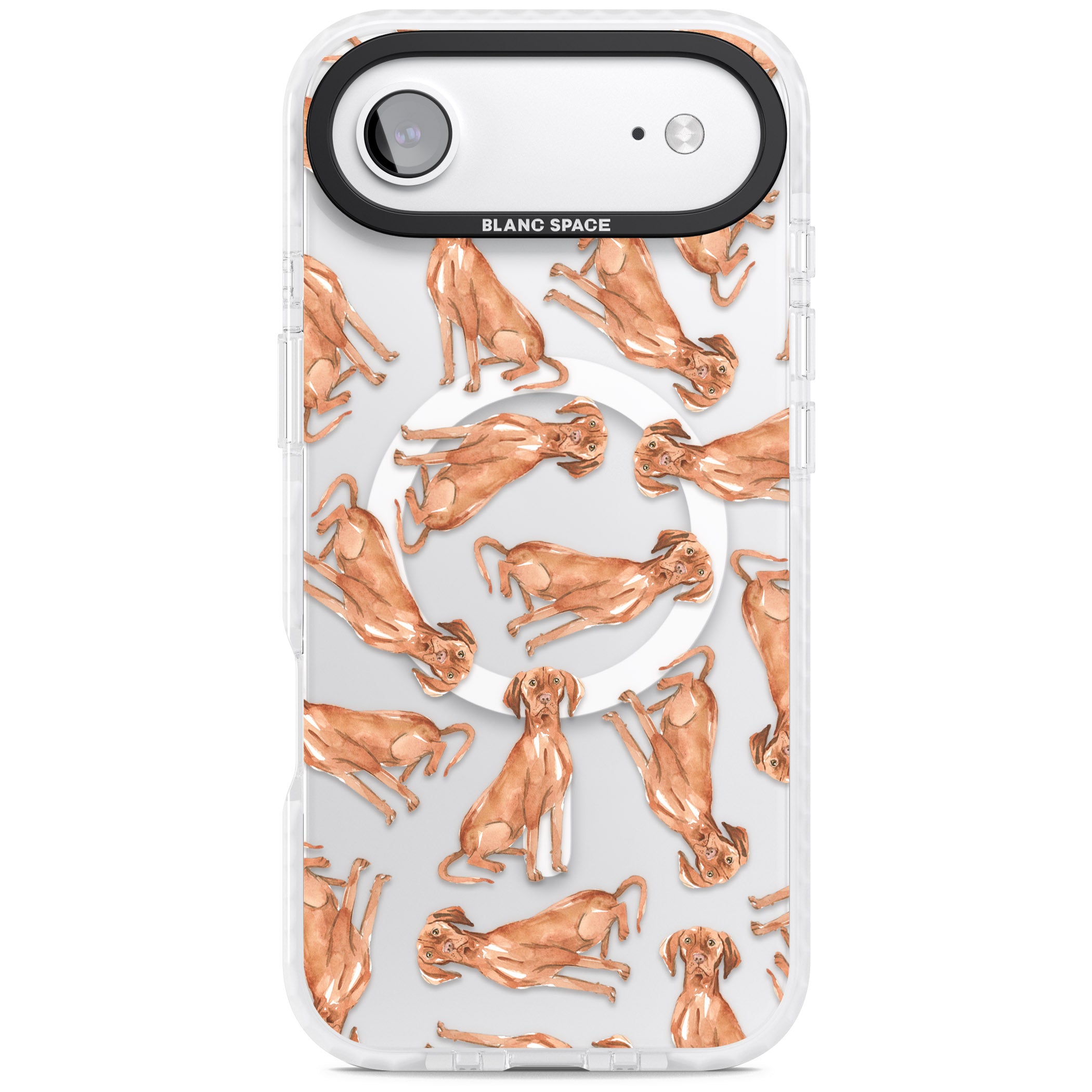 Hungarian Vizsla Watercolor Pattern iPhone 17 Air Impact Pro Clear Phone Case