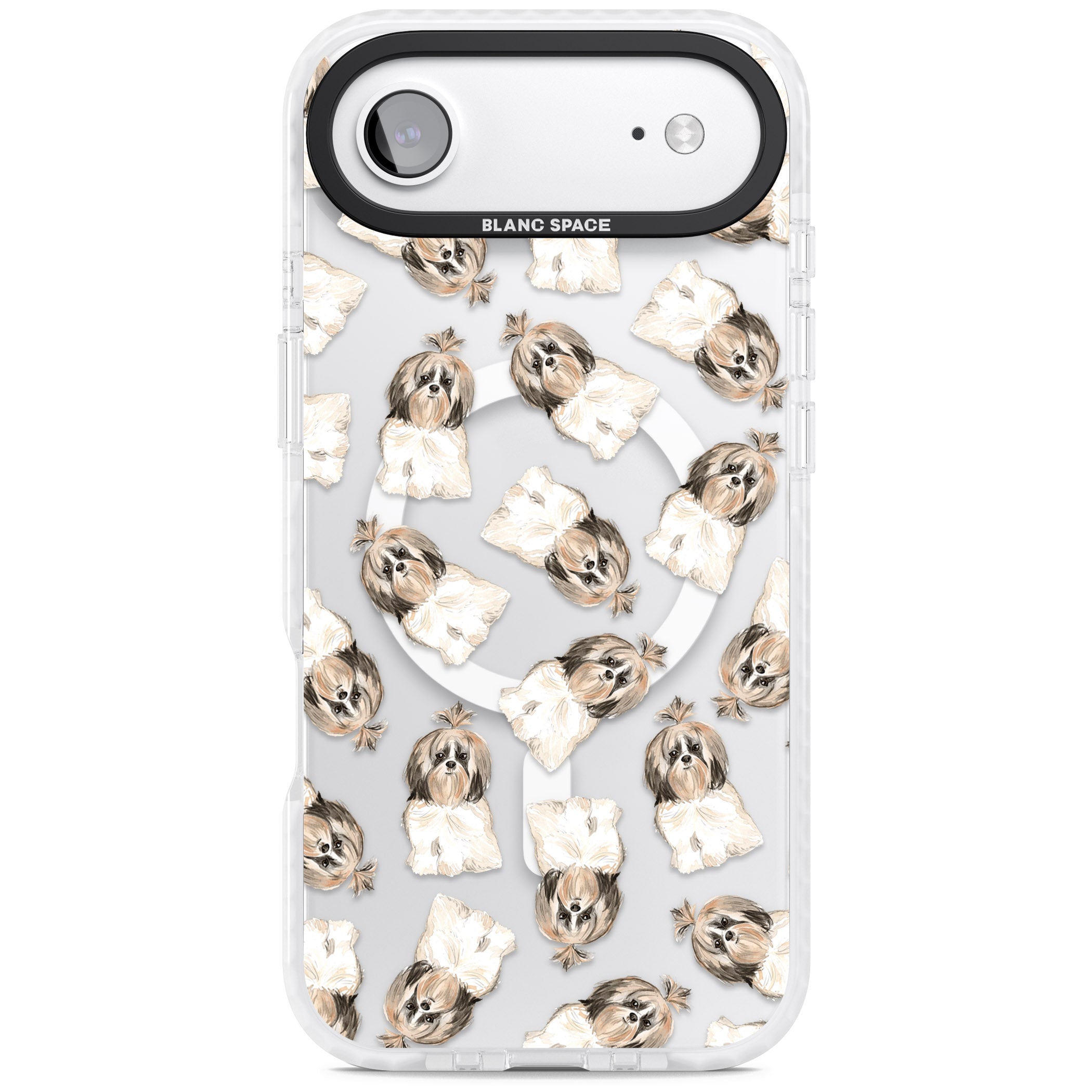 Shih Tzu Pattern Long Hair iPhone 17 Air Impact Pro Clear Phone Case