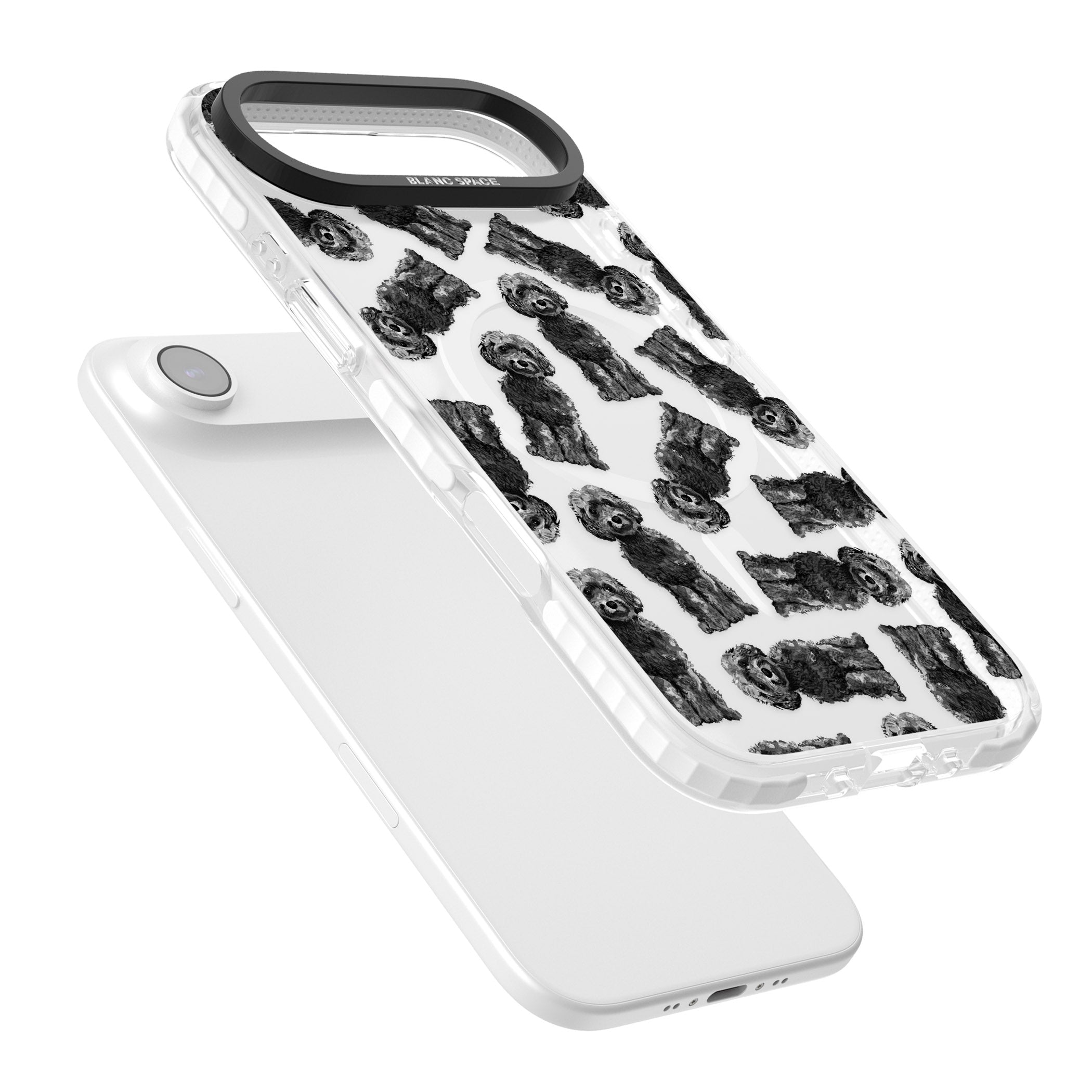 Black Cockapoo Watercolor iPhone 17 Air Impact Pro Clear Phone Case Colours