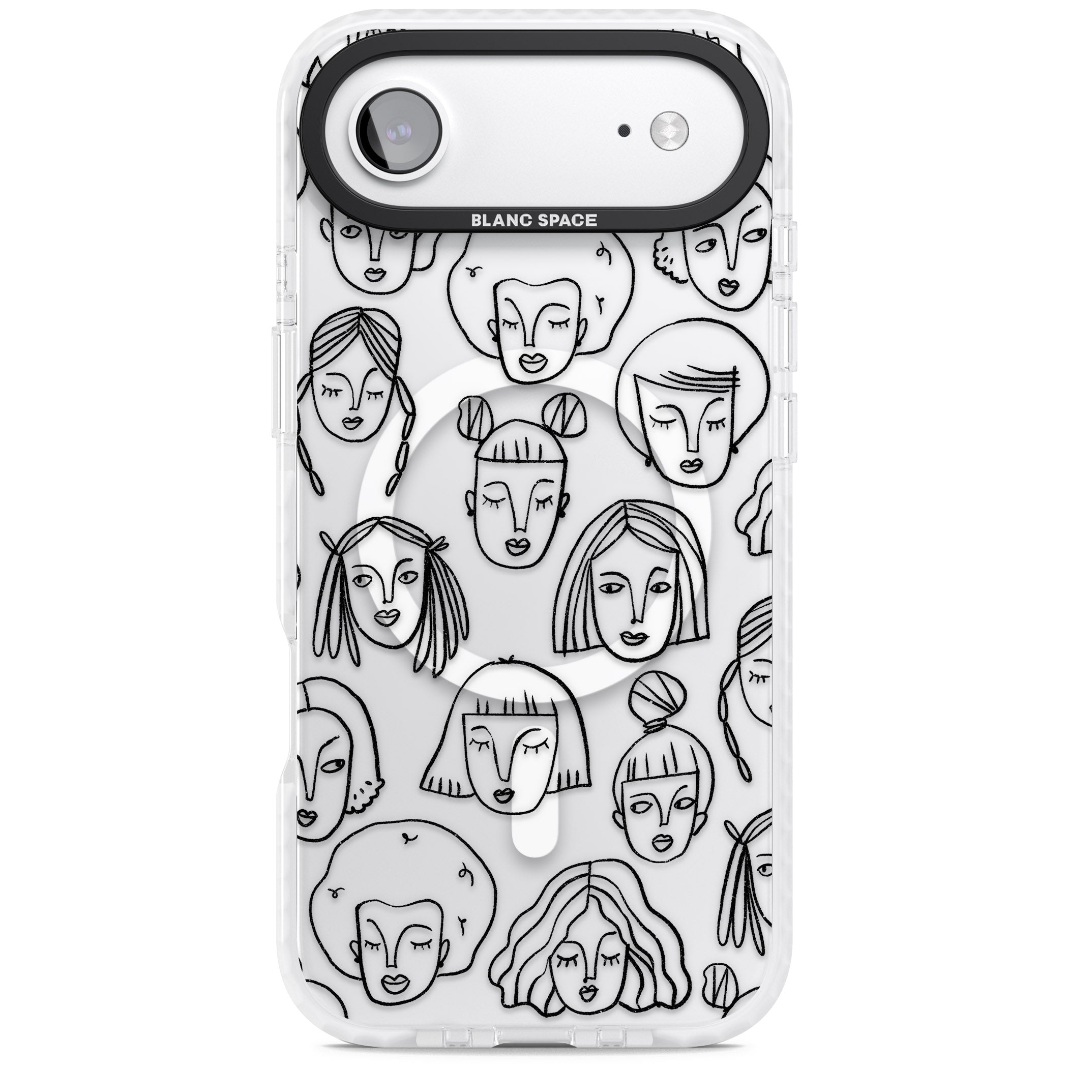Doodle Face iPhone 17 Air Impact Pro Clear Phone Case