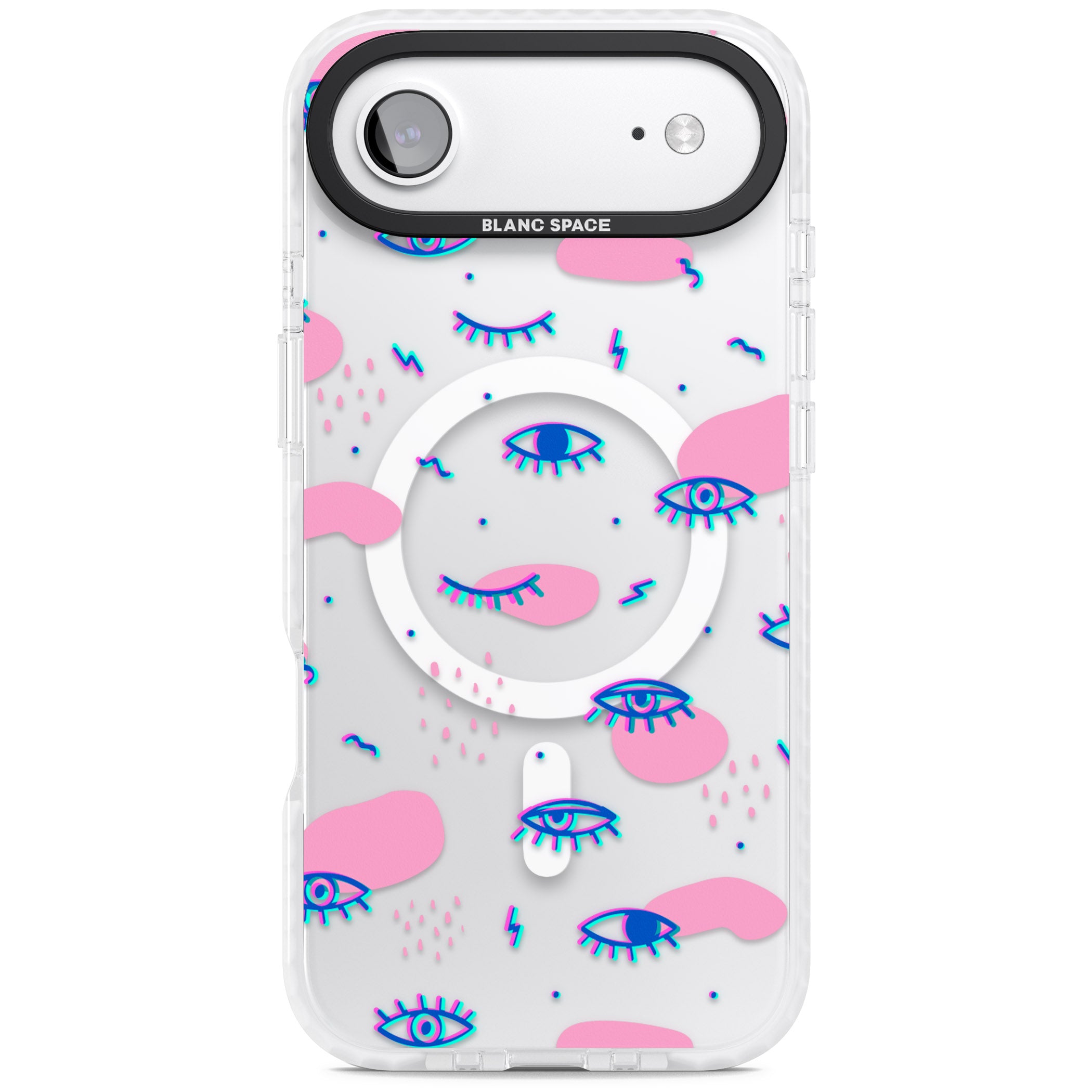 Pink Eye Pattern iPhone 17 Air Impact Pro Clear Phone Case
