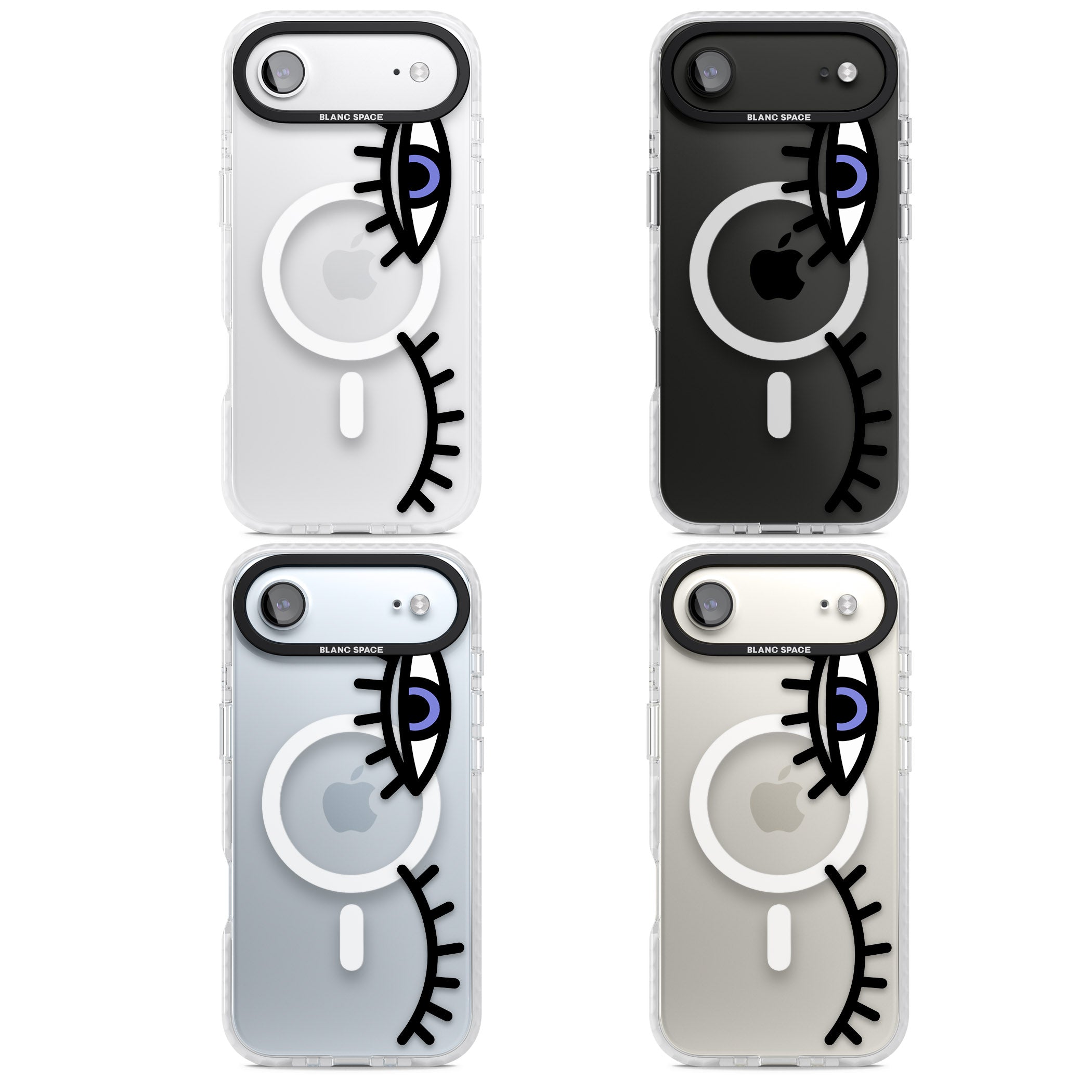 Winking Eyes Transparent Pattern iPhone 17 Air Impact Pro Clear Phone Case APT Impact Protection