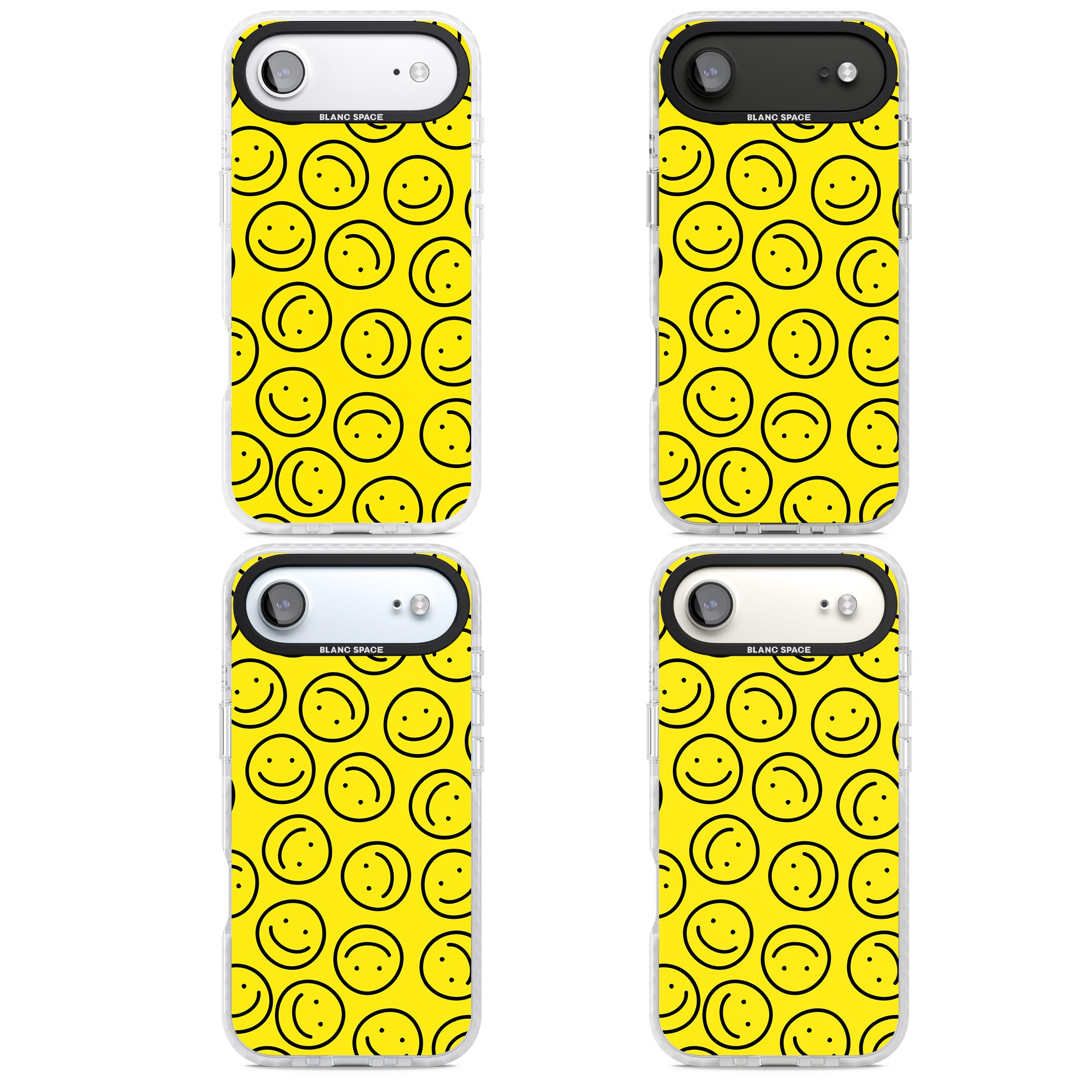 Happy Face Pattern iPhone 17 Air Impact Pro Clear Phone Case APT Impact Protection