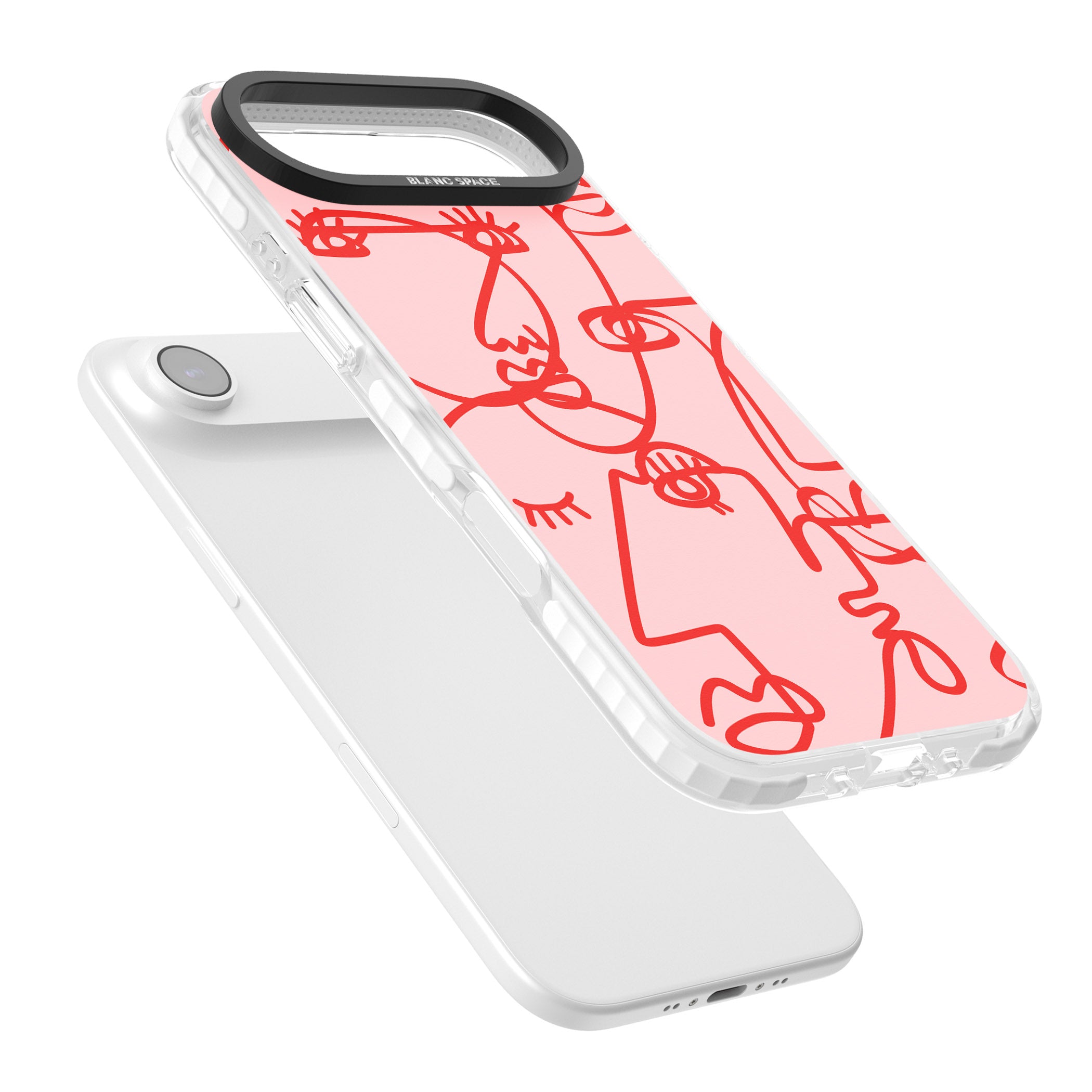 Red Line Art iPhone 17 Air Impact Pro Clear Phone Case Colours