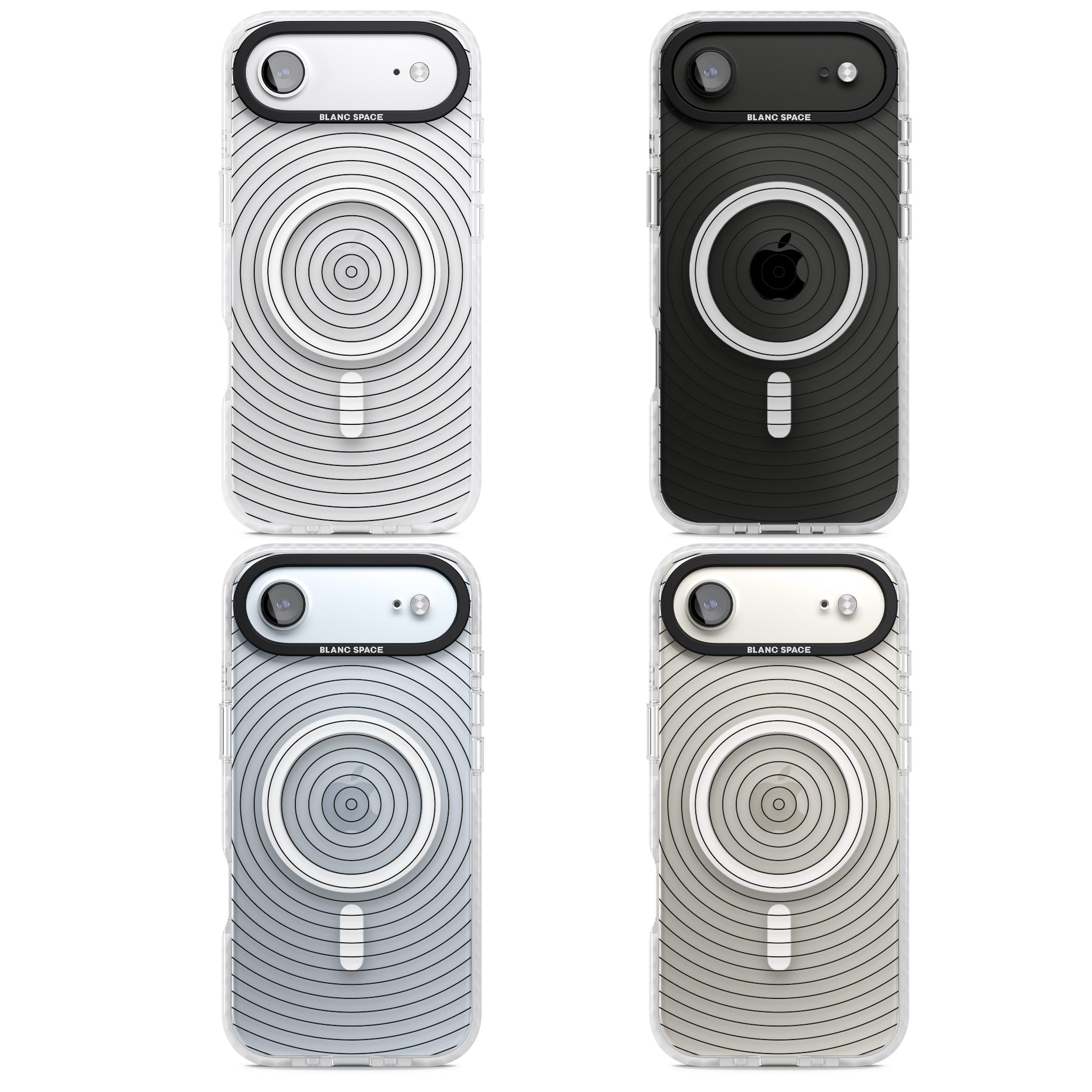 Concentric Lines: Monochrome Vibes iPhone 17 Air Impact Pro Clear Phone Case APT Impact Protection