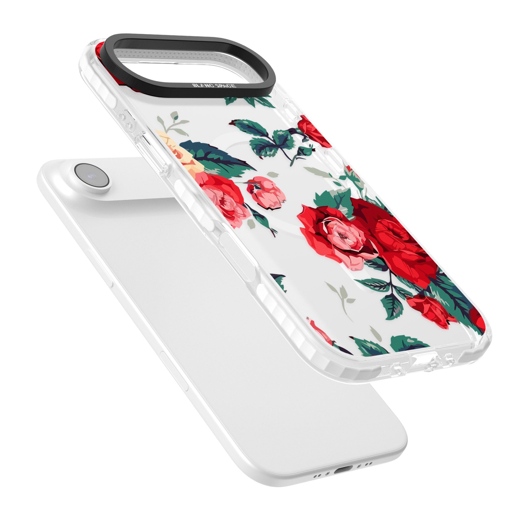 Rose Pattern iPhone 17 Air Impact Pro Clear Phone Case Colours