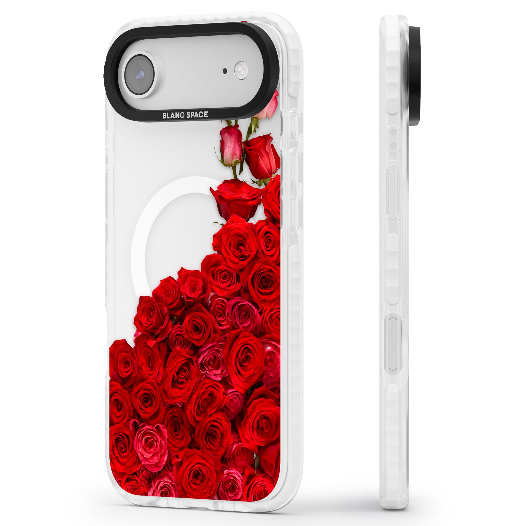 Floral Roses iPhone 17 Air Impact Pro Clear Phone Case Side Profile