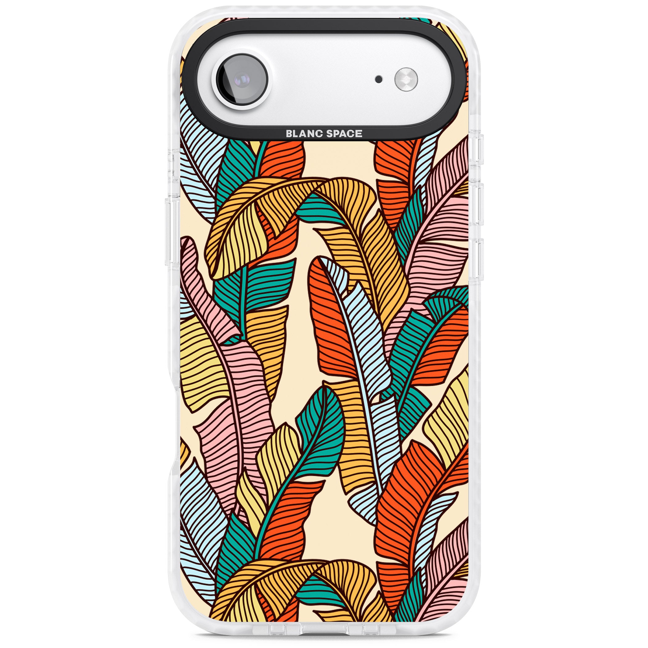 Pastel Palm Leaves iPhone 17 Air Impact Pro Clear Phone Case