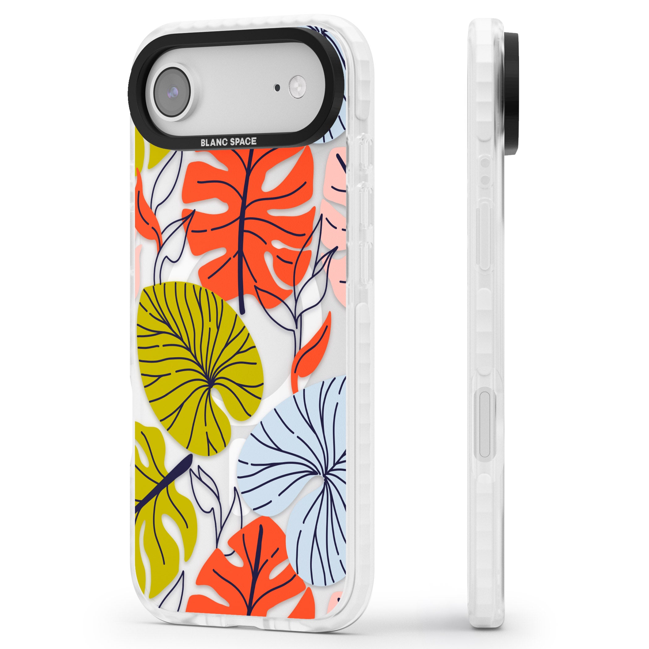 Retro Leaves iPhone 17 Air Impact Pro Clear Phone Case Side Profile