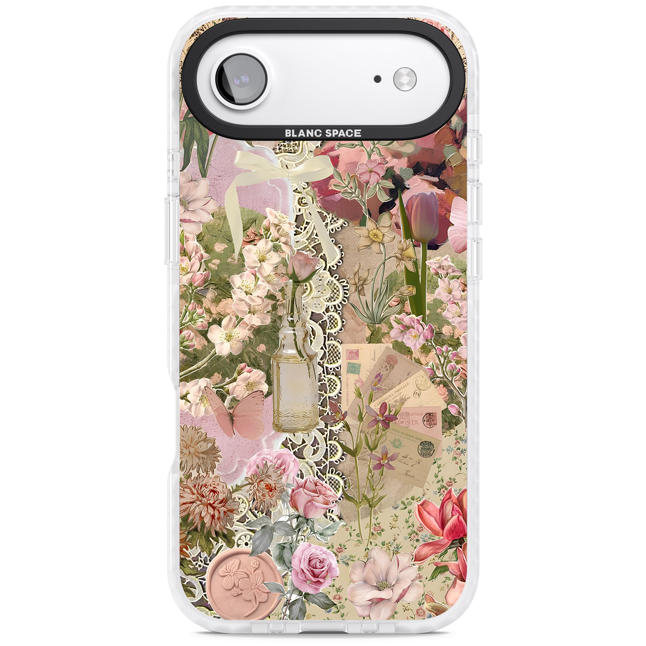 Soft Pink Flower Collage iPhone 17 Air Impact Pro Clear Phone Case