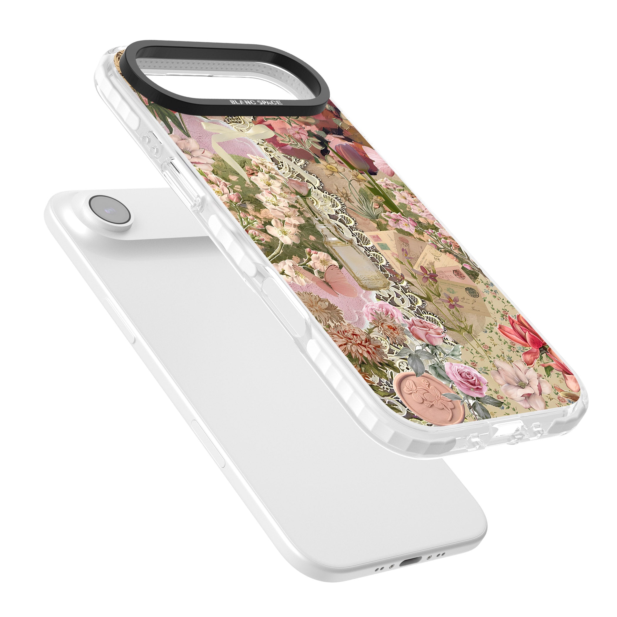 Soft Pink Flower Collage iPhone 17 Air Impact Pro Clear Phone Case Colours